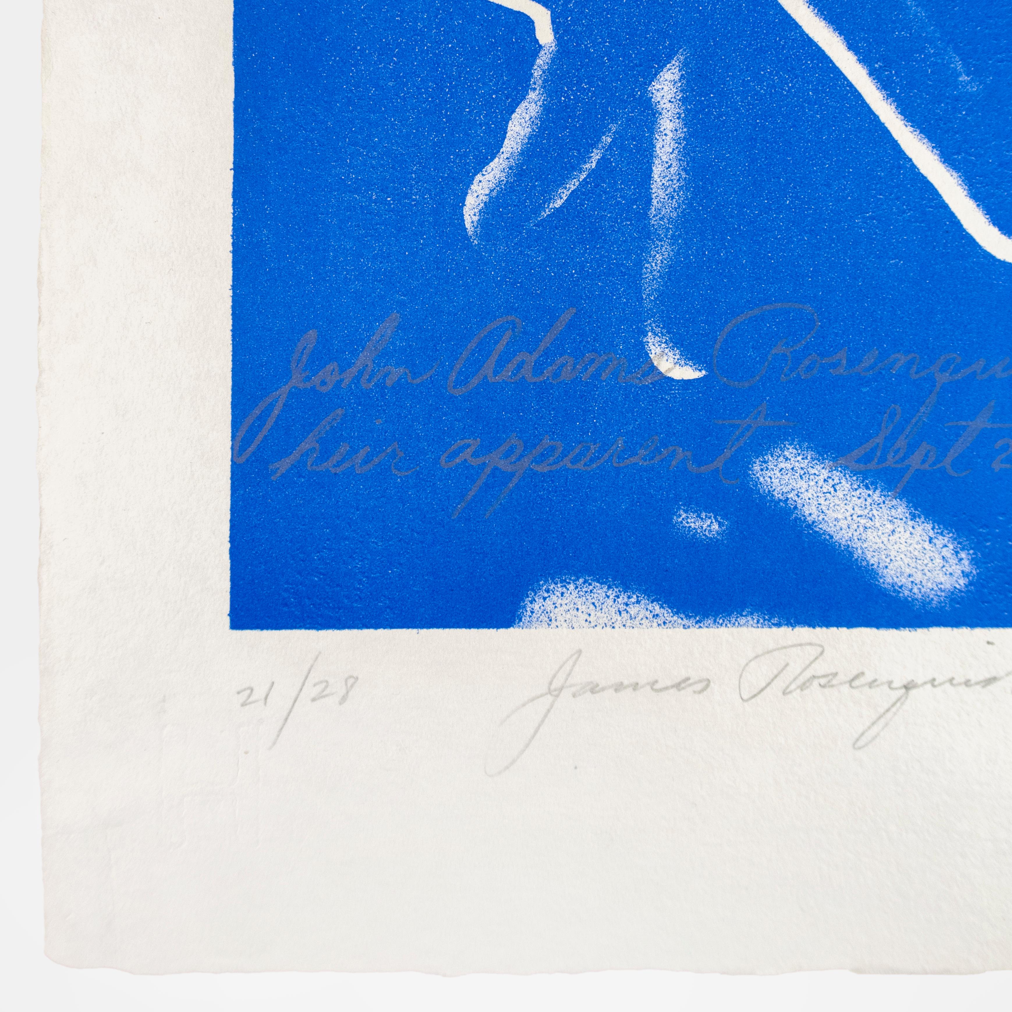 Erede apparente, litografia di James Rosenquist in blu elettrico 2