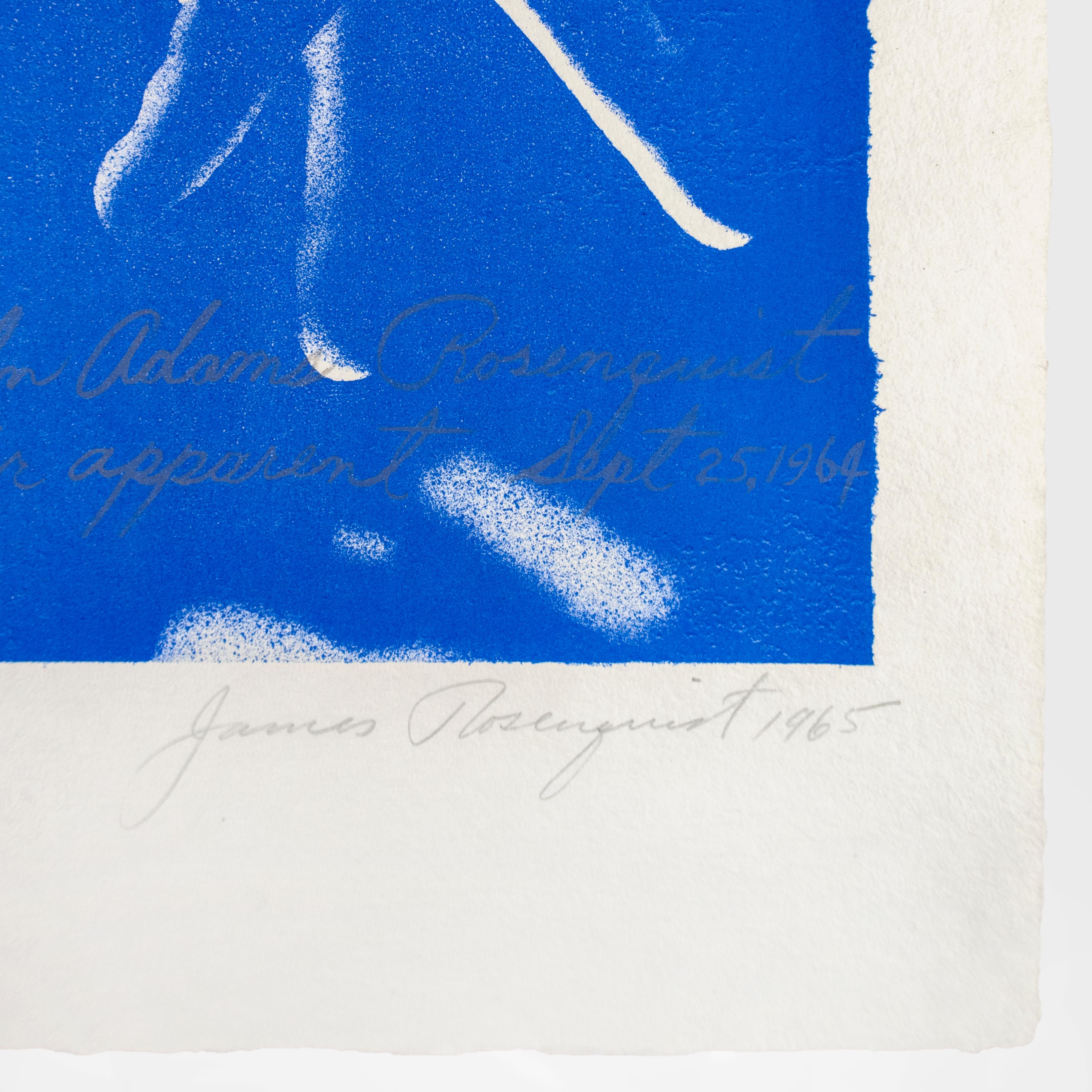 Lithographie « Heir Apparent » de James Rosenquist en bleu électrique  en vente 3