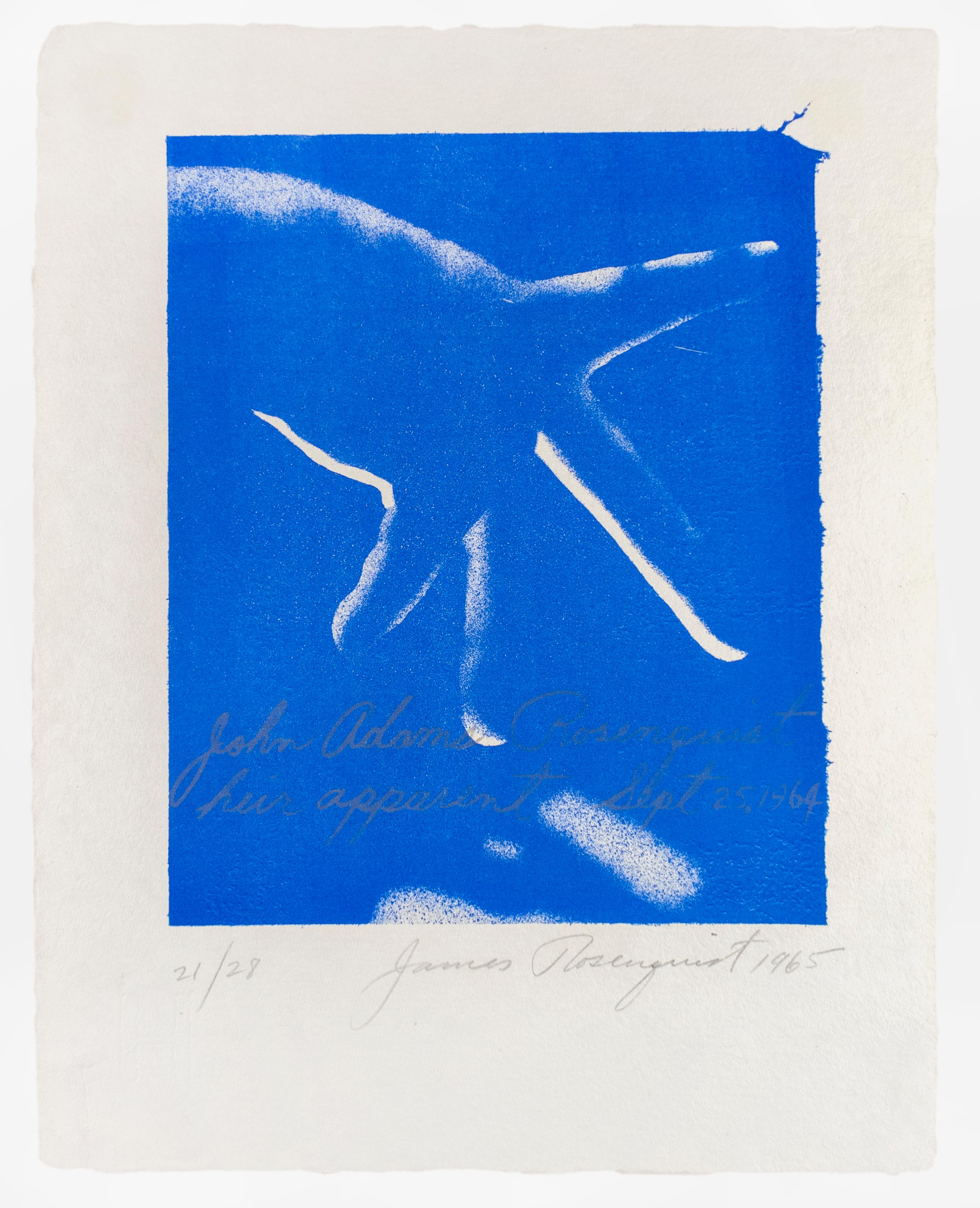 Lithographie « Heir Apparent » de James Rosenquist en bleu électrique  en vente 1