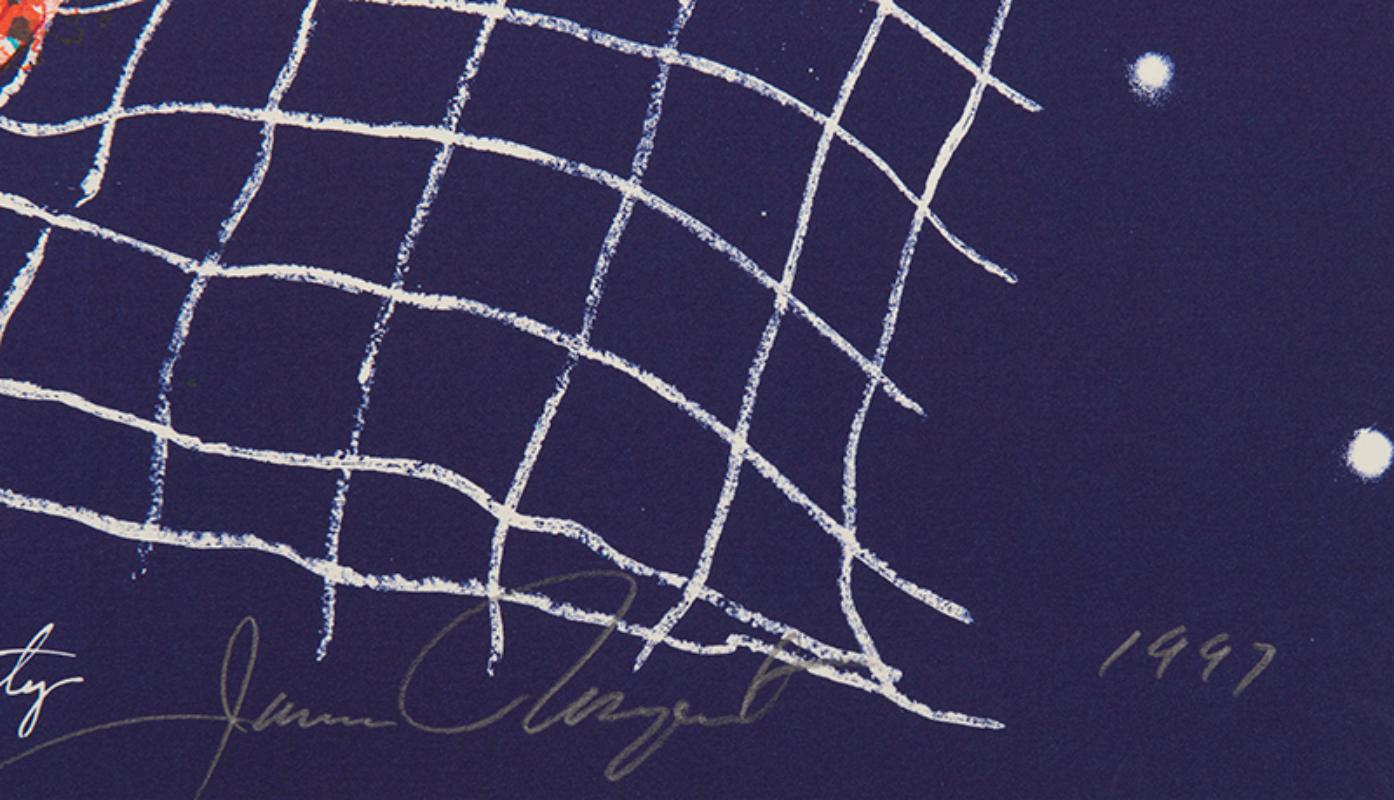 L'arrivée d'HENRY dans le monde de l'art provoque la gravité, extrait de The Geldzahler Portfolio - Print de James Rosenquist