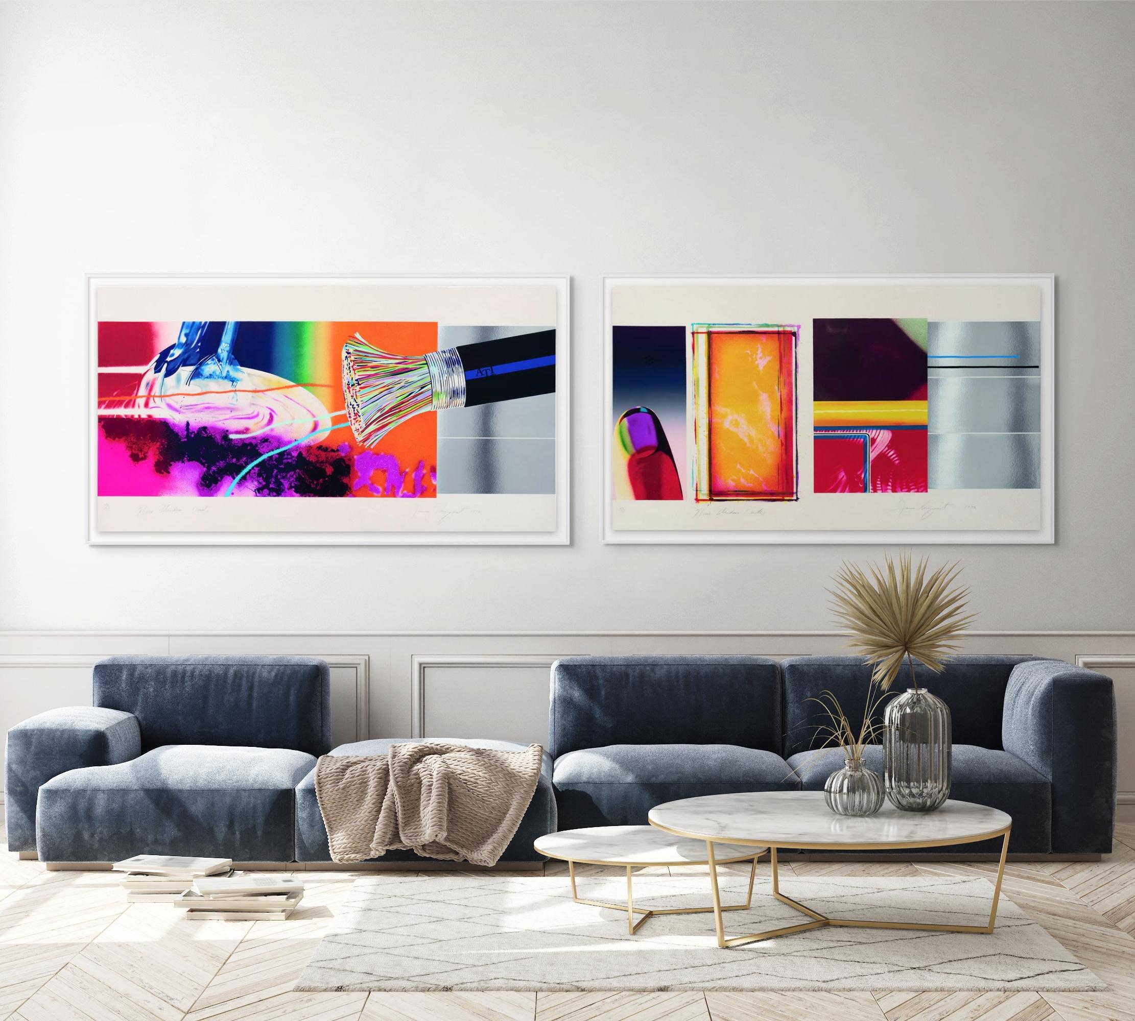 Horse Blinders (sud) e Horse Blinders (est) - Abstract Print Argento di James Rosenquist
