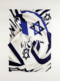 Vintage James Rosenquist Israel Flag Hand Signed Lithograph