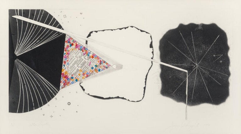James Rosenquist (1933-2017)
Star Proctor, 1978
Etching and aquatint in colors with embossment and hand embellishment on Pescia Italia paper
Edition 11/78
Signed, numbered, dated, and titled in pencil along lower edge
Published by Multiples Inc.,