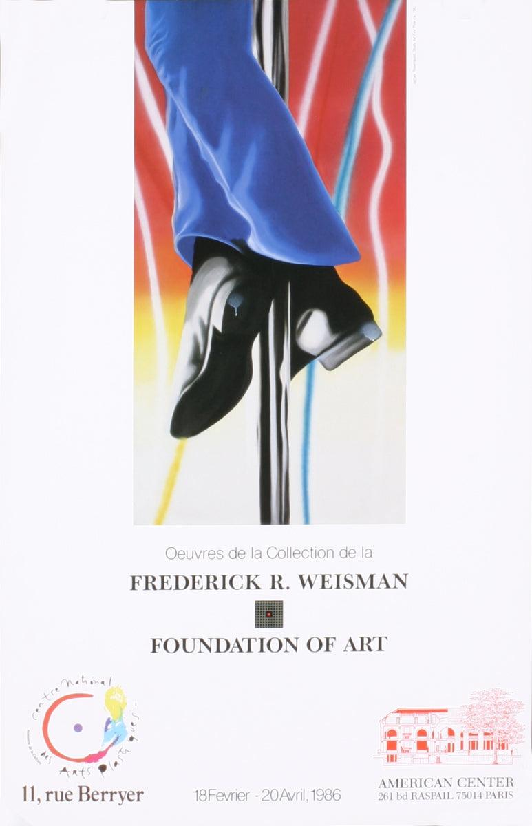Dieses Original-Ausstellungsplakat von James Rosenquist wurde für die *Frederick R. Weisman Collection* geschaffen, die vom 11. Februar bis 20. April 1986 in der Foundation of Art gezeigt und vom American Center in Paris gesponsert wurde. Das Poster
