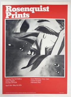 Poster d'epoca per la mostra di James Rosenquist Dundee City Art Gallery 1974 red