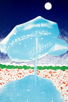 James Rosenquist Vintage Poster: Galleria del Milione 1972 full moon landscape