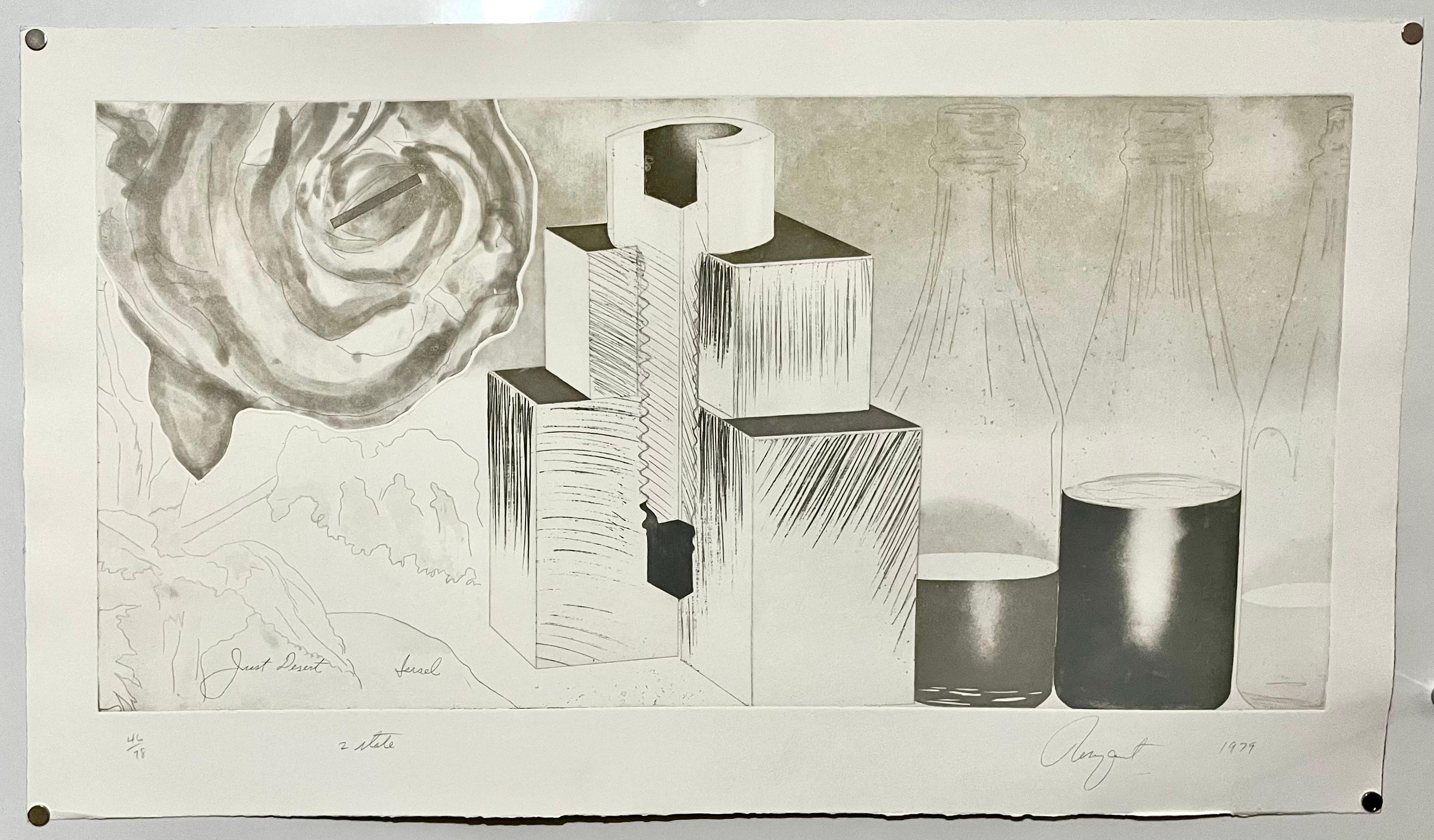 Large American Pop Art Abstract Aquatint Etching James Rosenquist Just Desert For Sale 1