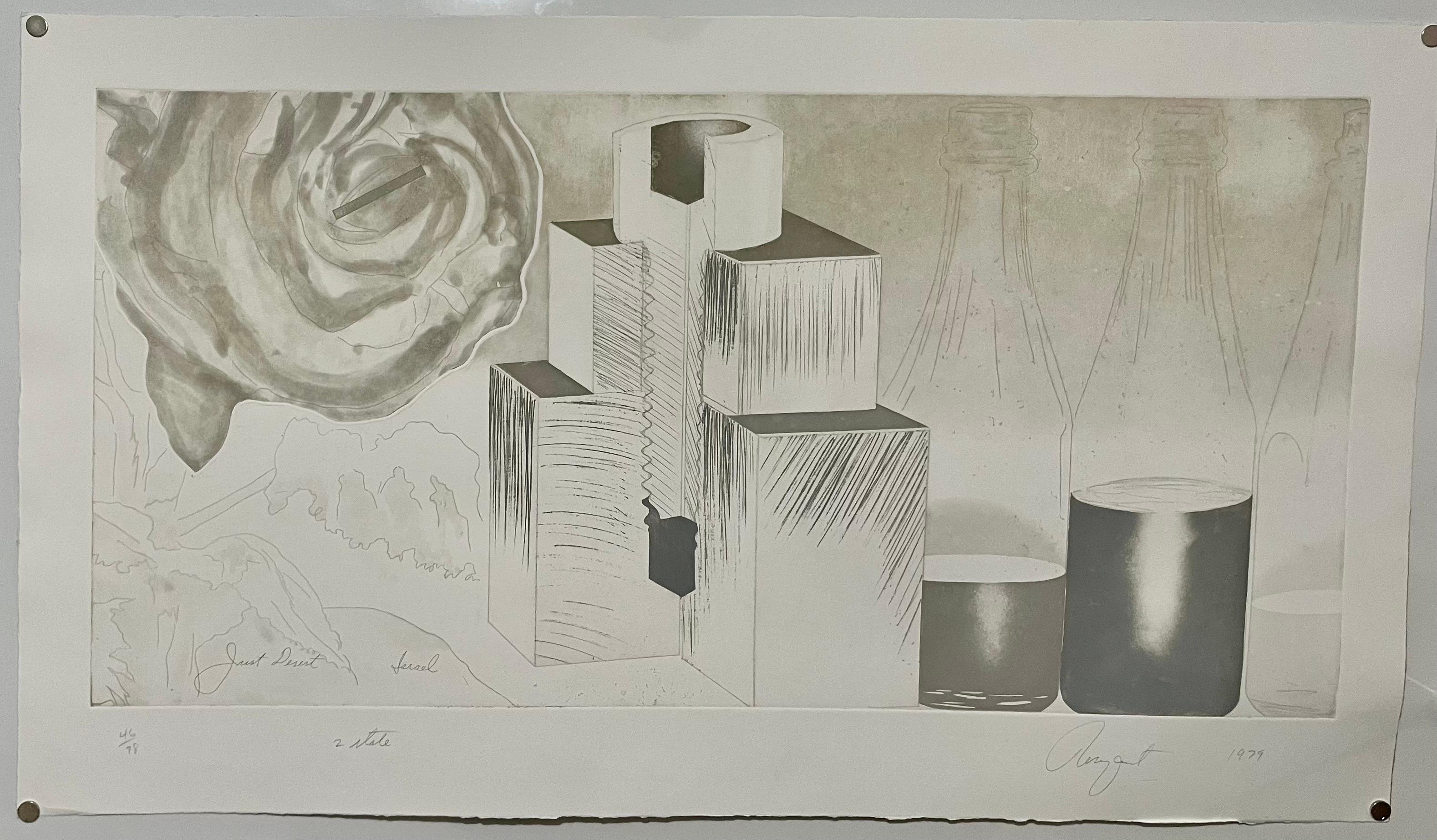Large American Pop Art Abstract Aquatint Etching James Rosenquist Just Desert For Sale 4