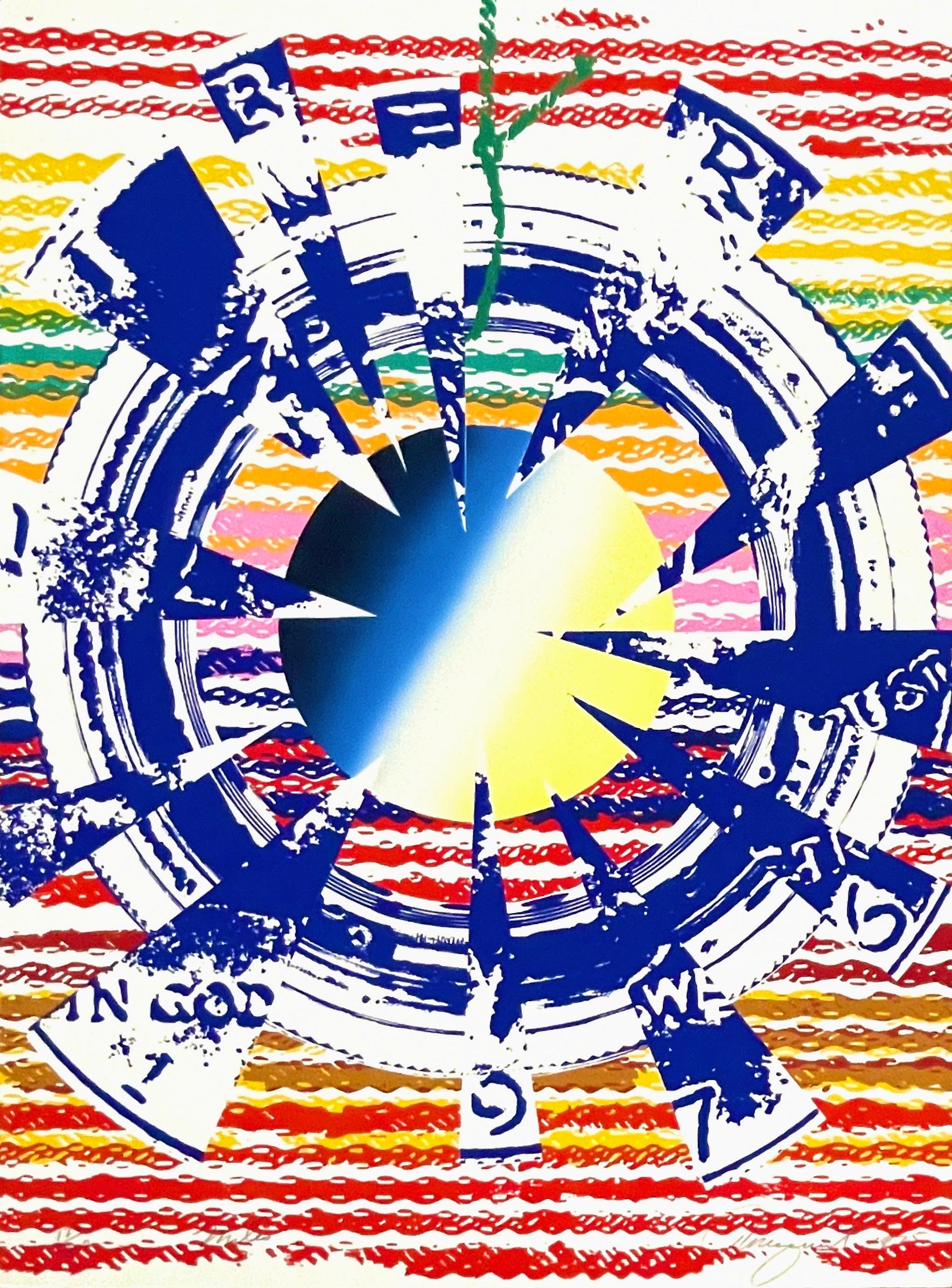 Artist: James Rosenquist (1933-2017)
Title: Miles (Glenn 88), America: The Third Century
Year: 1975
Medium: Silkscreen, airbrush on Arches paper
Edition: 17/200
Size: 30 x 22.31 inches
Inscription: Signed and numbered by the artist
Notes: from the