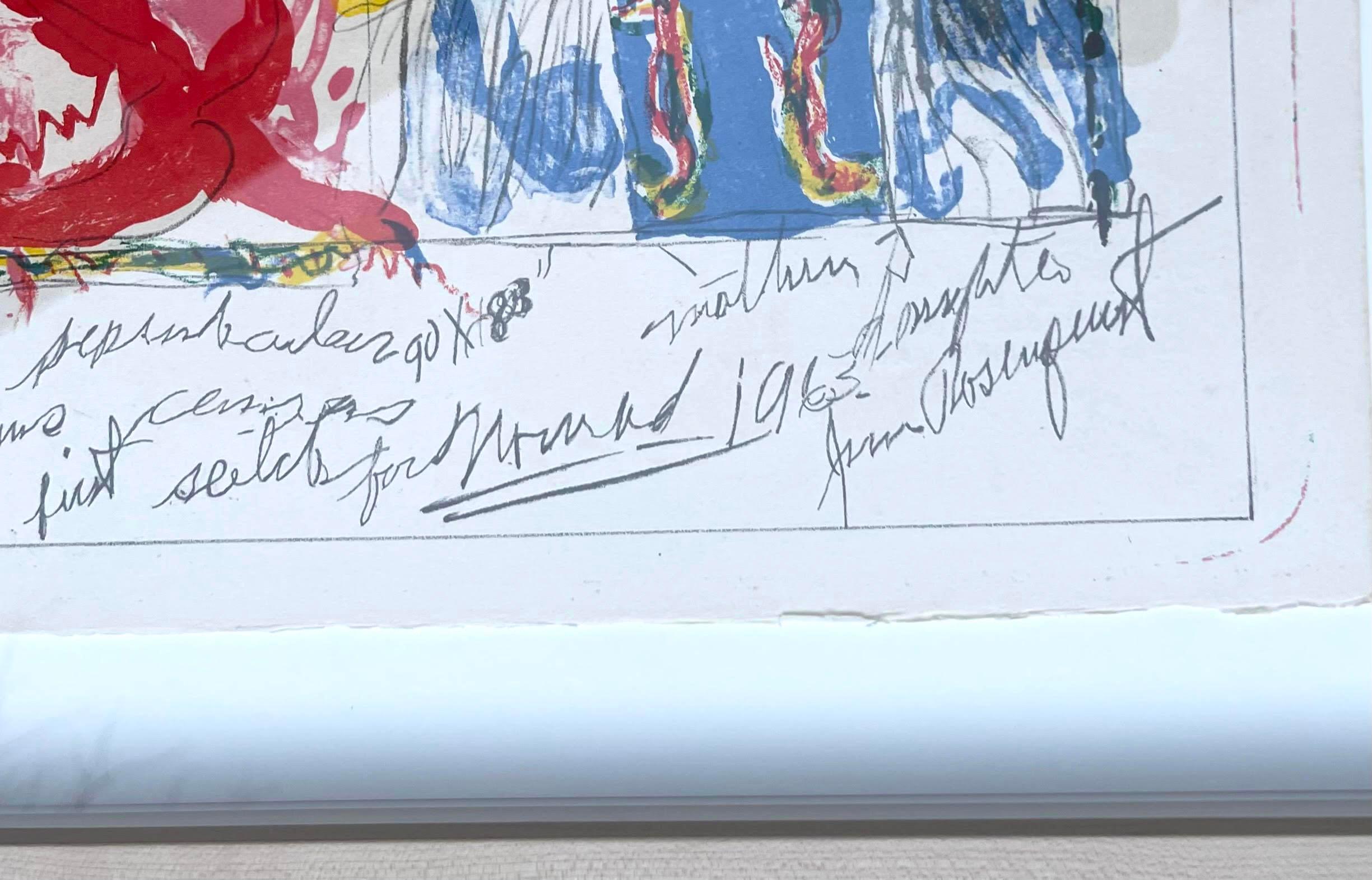 James Rosenquist
Oxy, aus der handsignierten Deluxe-Ausgabe des One Cent Life Portfolio, 1964
Lithographie über zwei Blätter auf Velin ausgebreitet
Handsigniert in grün von James Rosenquist
Inklusive Rahmen: elegant schwebend und gerahmt in einem