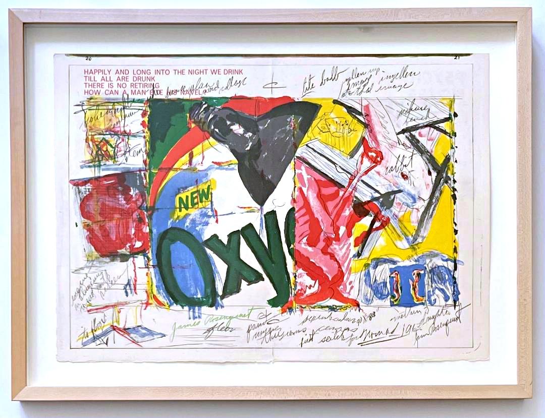 James Rosenquist Abstract Print - Oxy, Deluxe Signed edition (85/100) 1 Cent Life Portfolio, 1960s Pop Art Framed