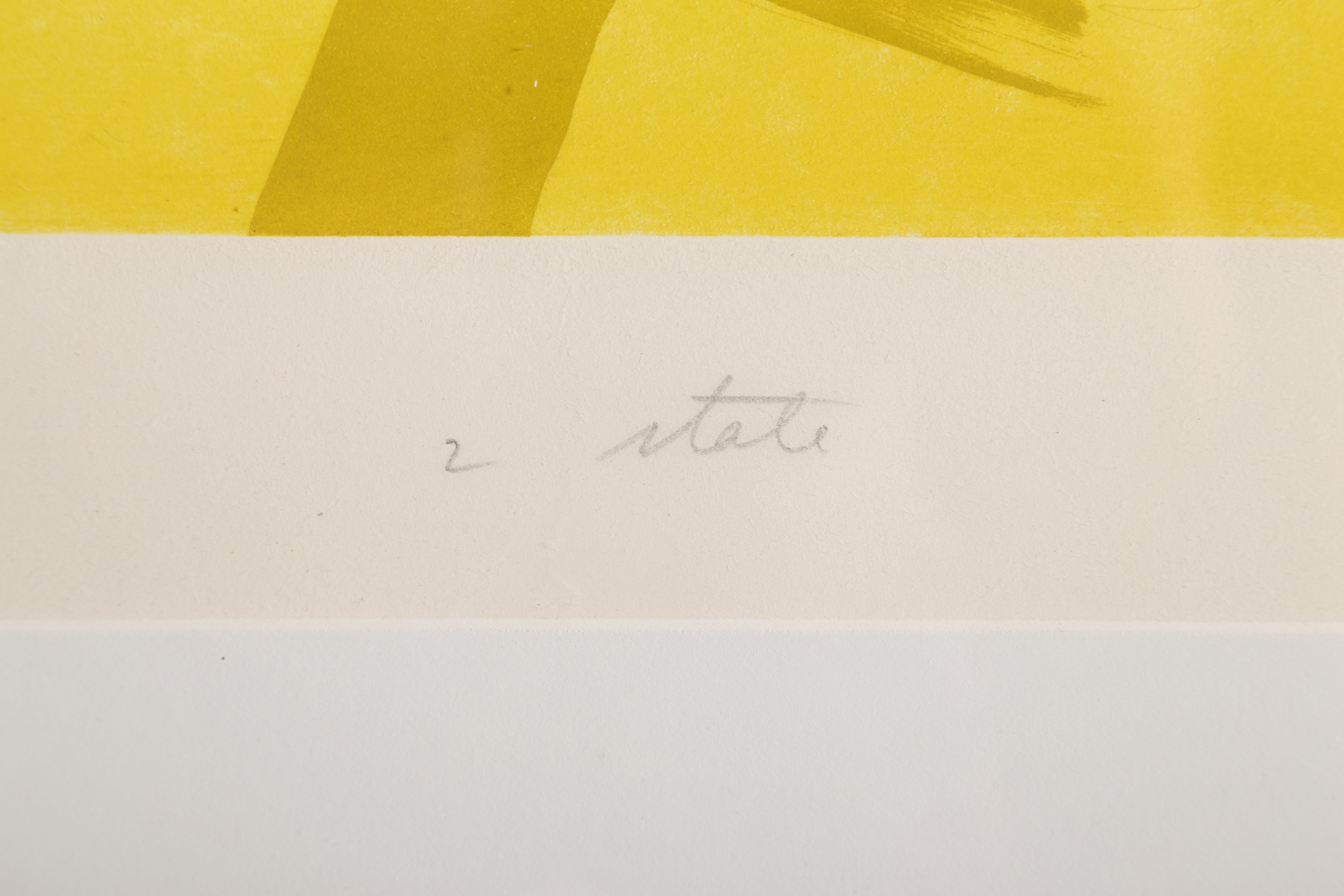 Hellbraune Lampen, abstrakte Aquatinta-Radierung von James Rosenquist im Angebot 3
