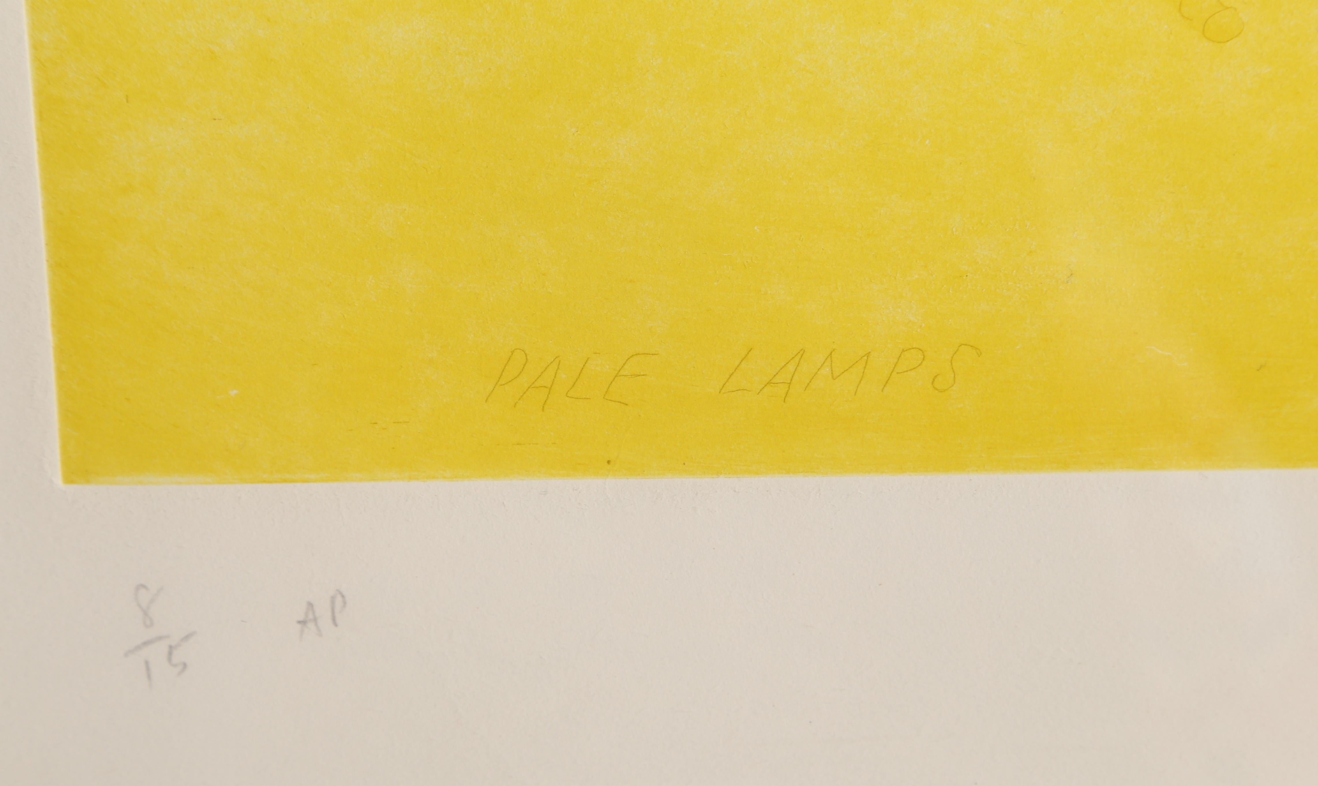 Hellbraune Lampen, abstrakte Aquatinta-Radierung von James Rosenquist im Angebot 4