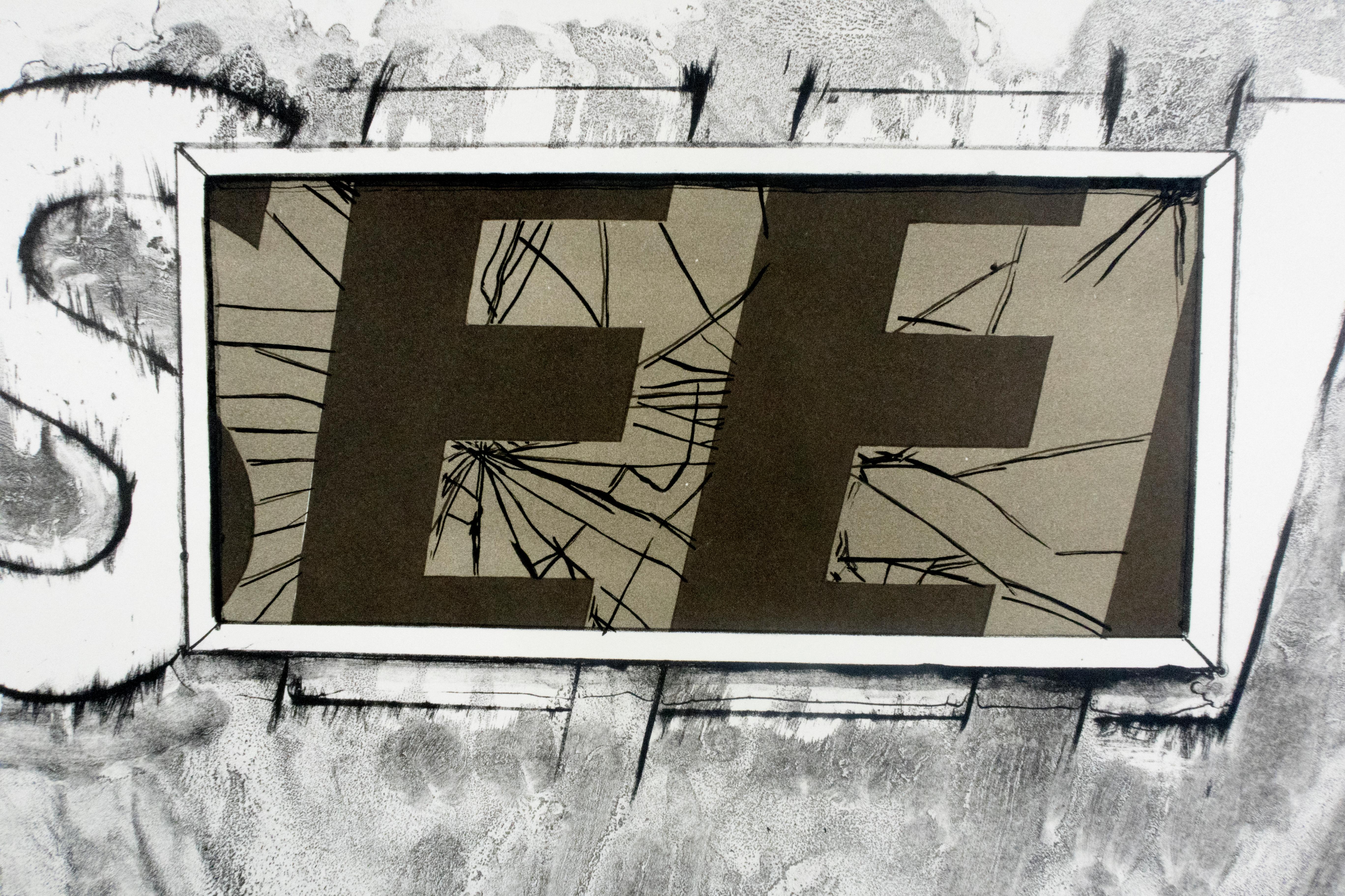 Text Pop Art noir et blanc « Sightseeing » de James Rosenquist en vente 3