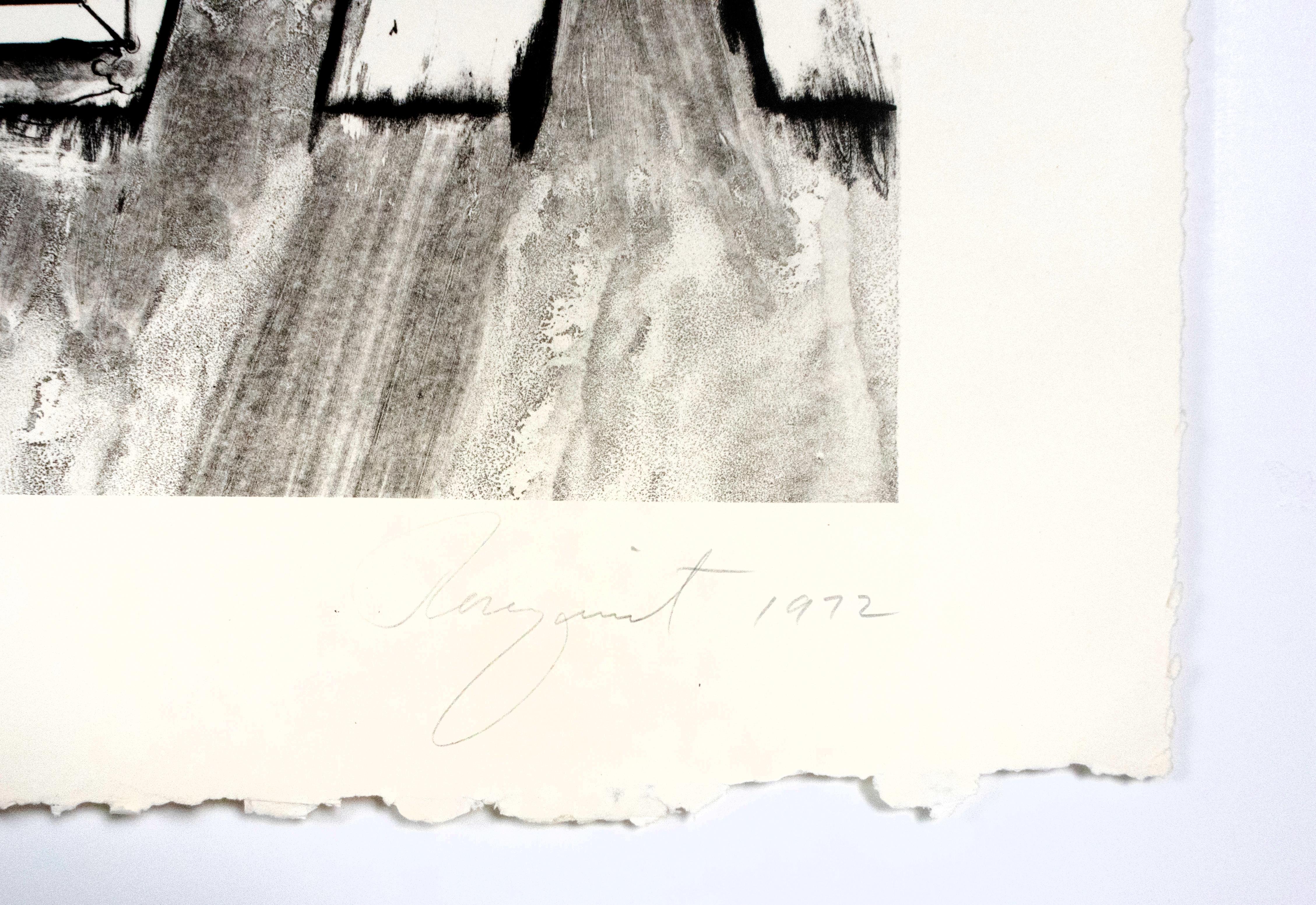 „Sightseeing“ (schwarzer Griff) Pop-Art-Text von Rosenquist in Schwarz und Weiß im Angebot 1