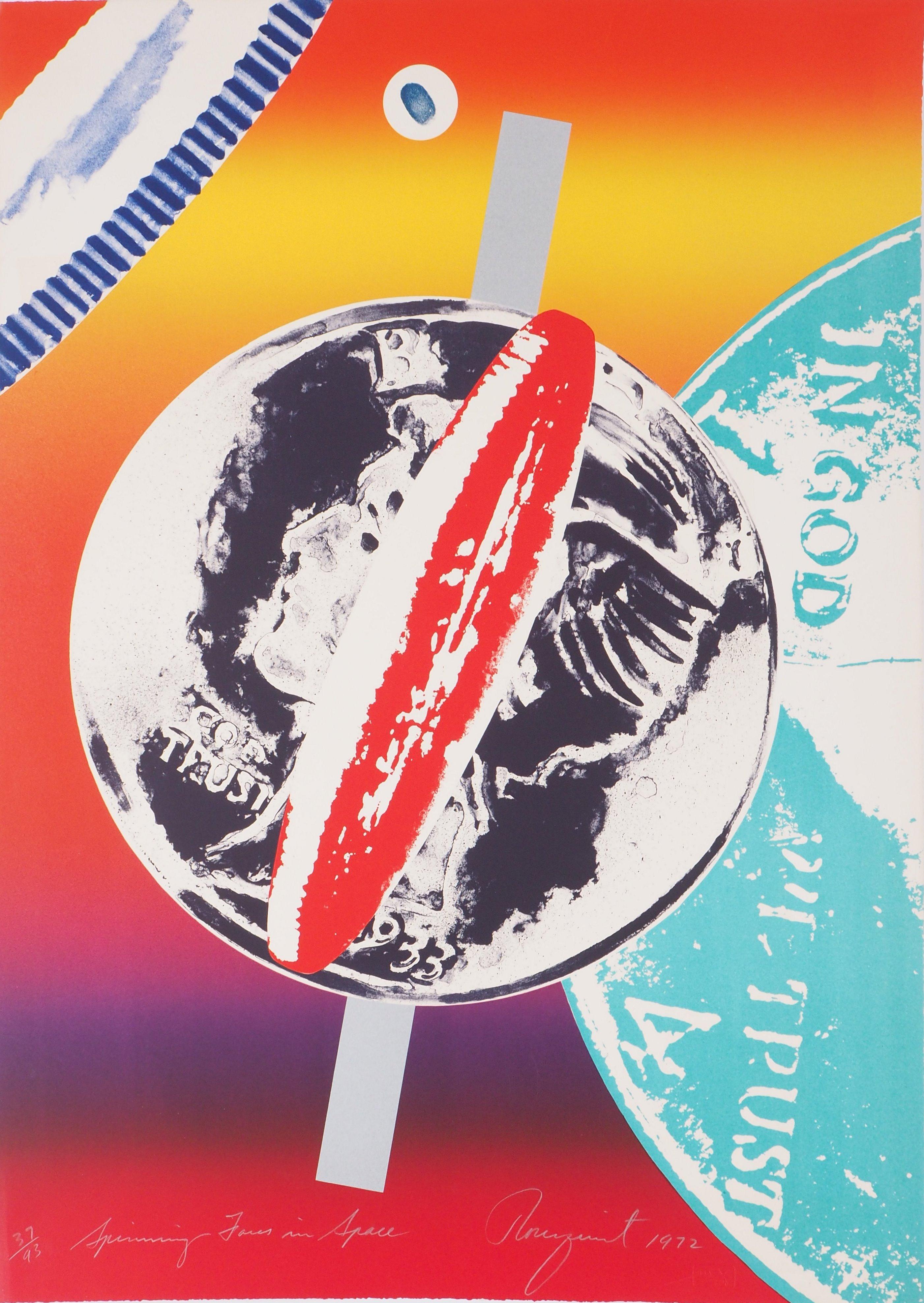 James Rosenquist Abstract Print - Spinning Faces in Space - Original Handsigned Screen Print (93 copies)