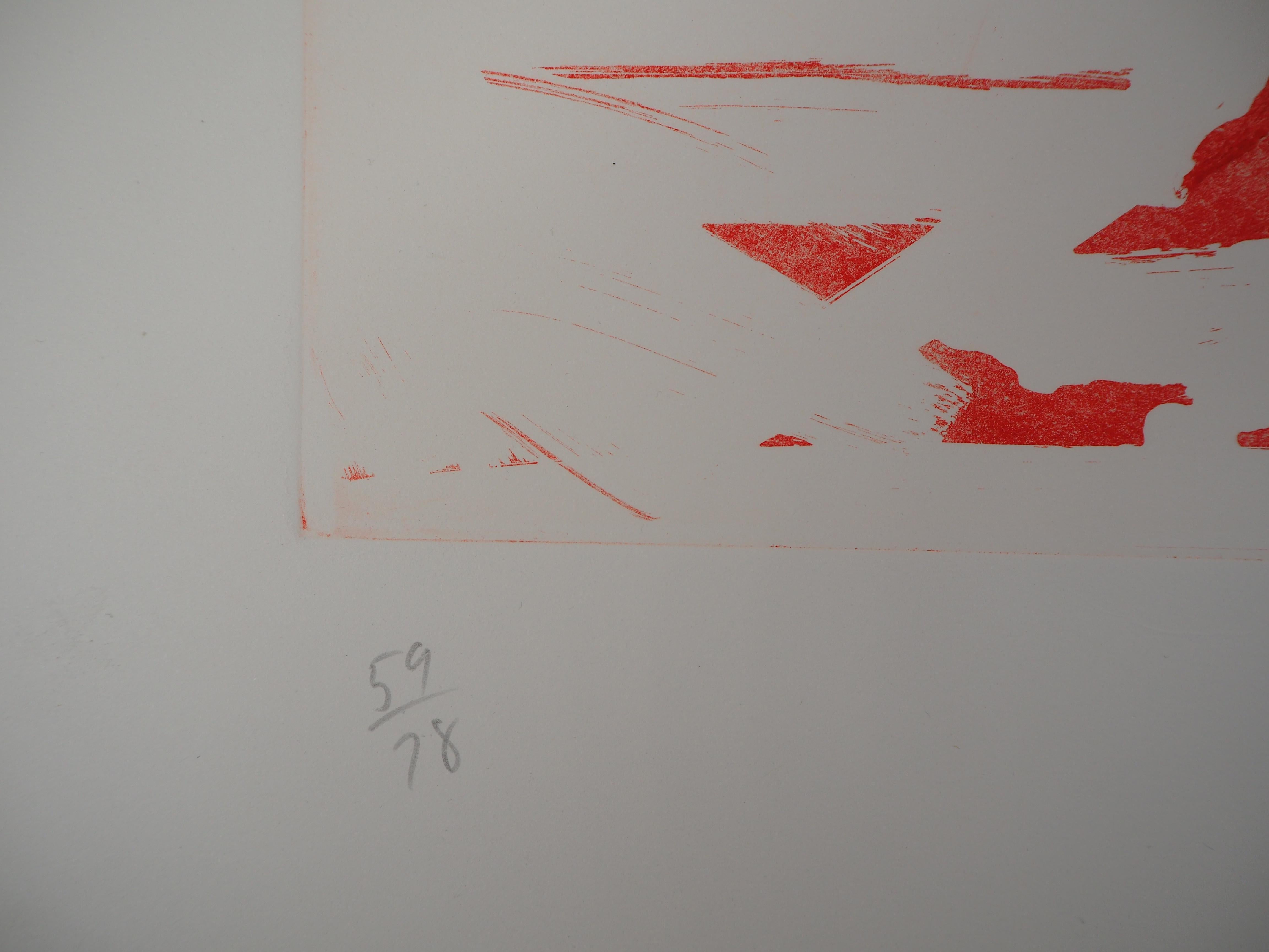 James ROSENQUIST 
Symbols, Star Leg, 1979

Original etching and aquatint
Handsigned in pencil by the artist
Numbered /78
On vellum 58 x 100 cm (c. 23 x 40 in)

Excellent condition