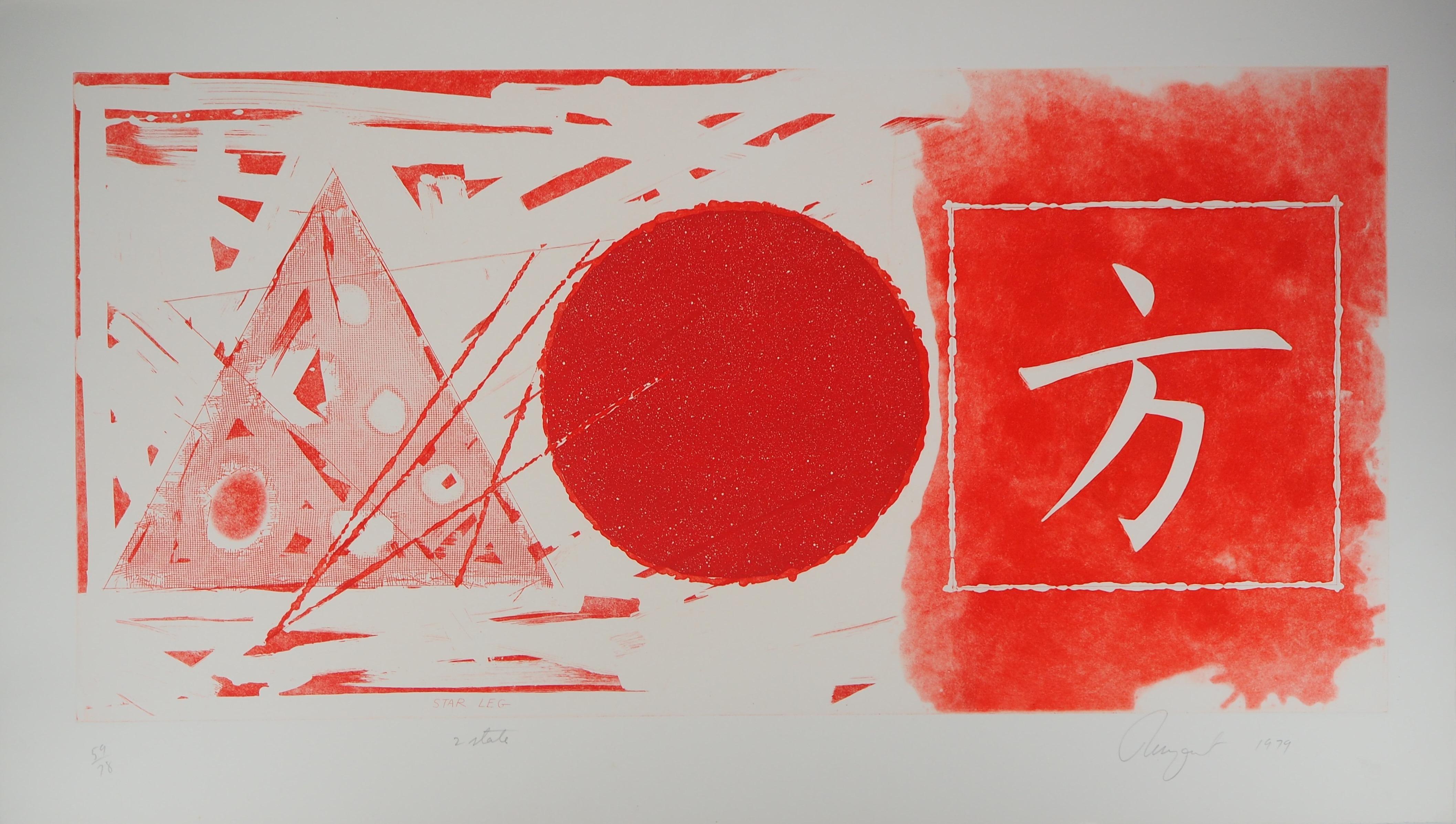 James Rosenquist Abstract Print - Symbols, Star Leg - Original Etching and Aquatint, Handsigned 