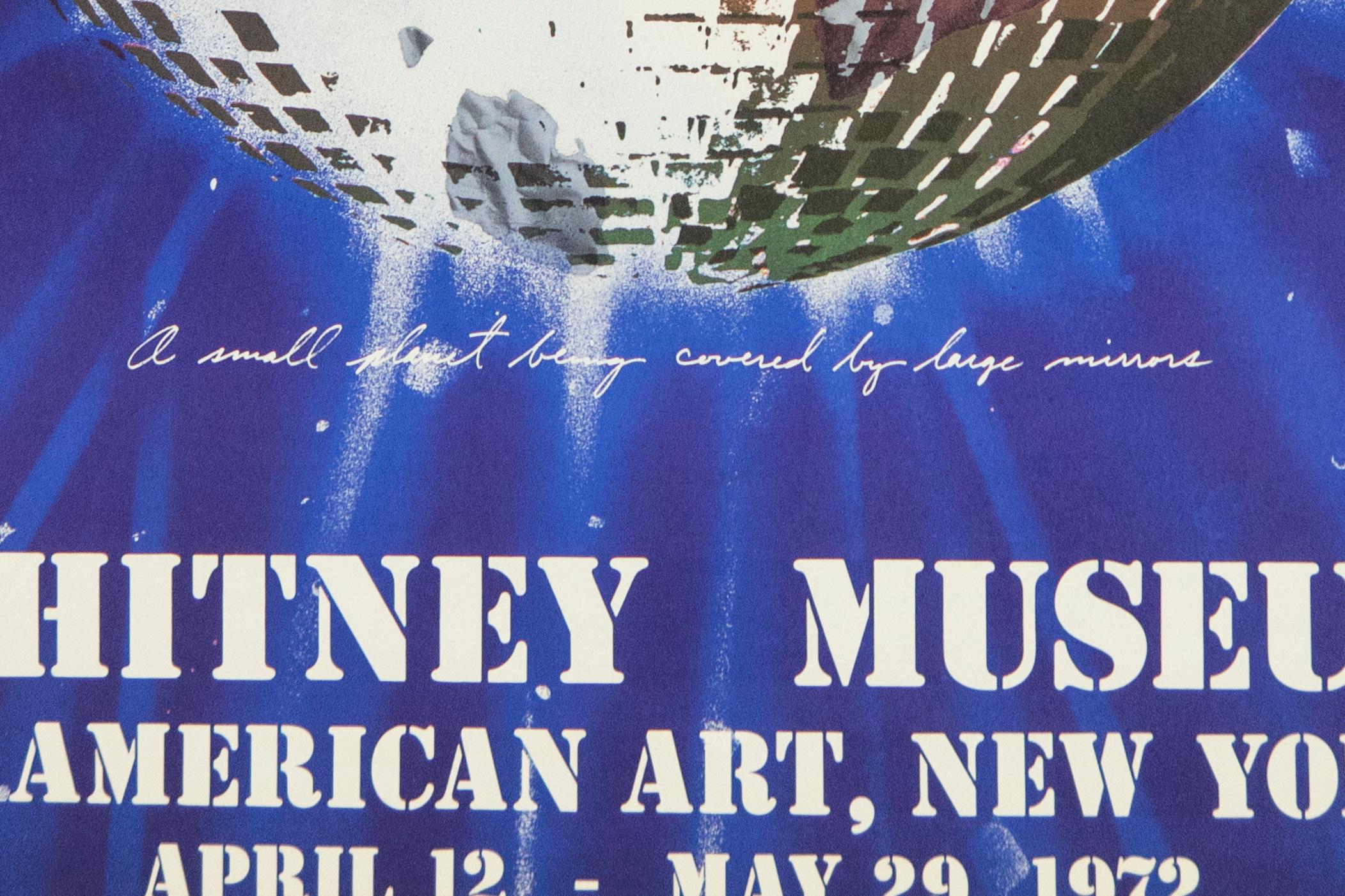 Vintage Disco James Rosenquist 1972 Whitney Museum poster, rainbow mirror planet 1