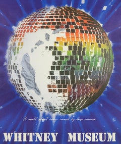 Vintage Disco James Rosenquist 1972 Whitney Museum Poster, Regenbogen Spiegel Planet