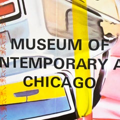 Vintage James Rosenquist poster MOCA Chicago 1972 neon yellow pink chrome