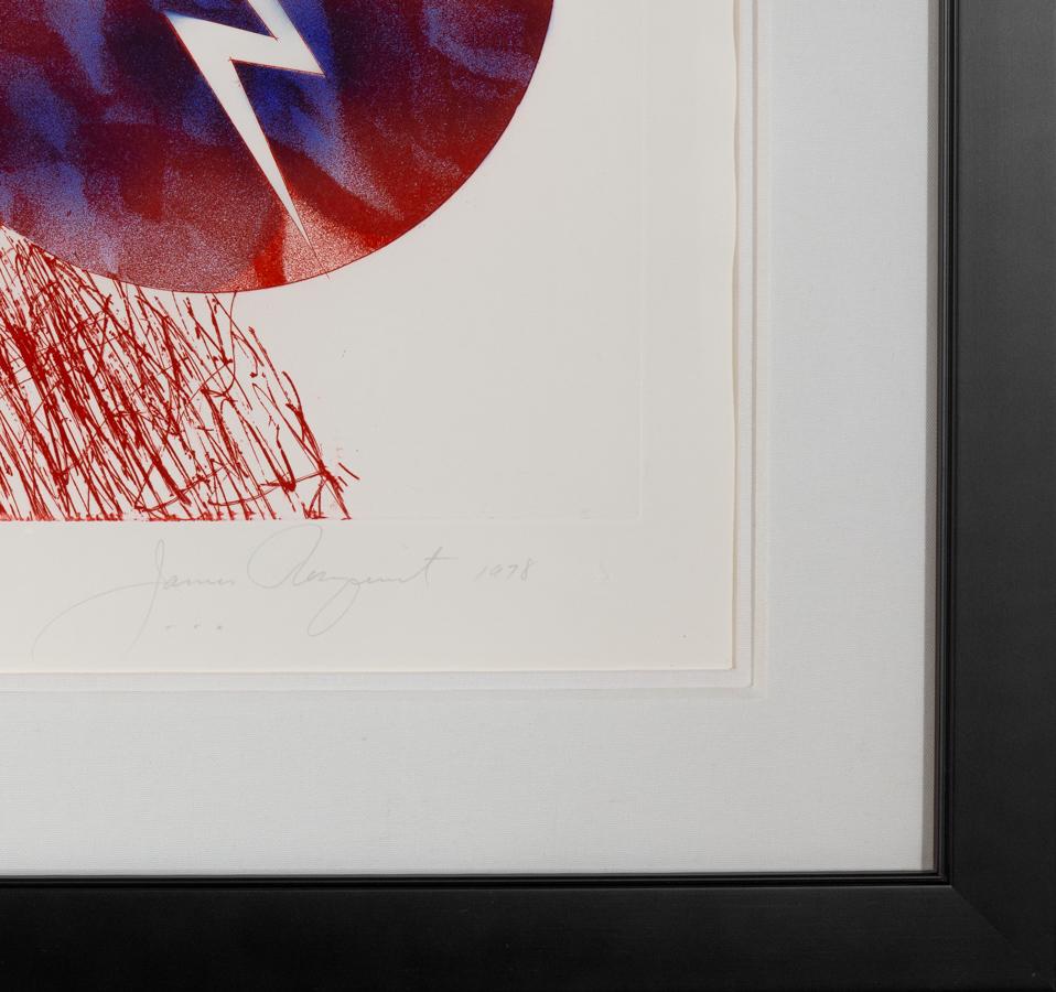 Wind and Lightning (State I) ist eine Aquatintaradierung mit Pochoir auf Papier, 22,75 x  39,75 cm, signiert 