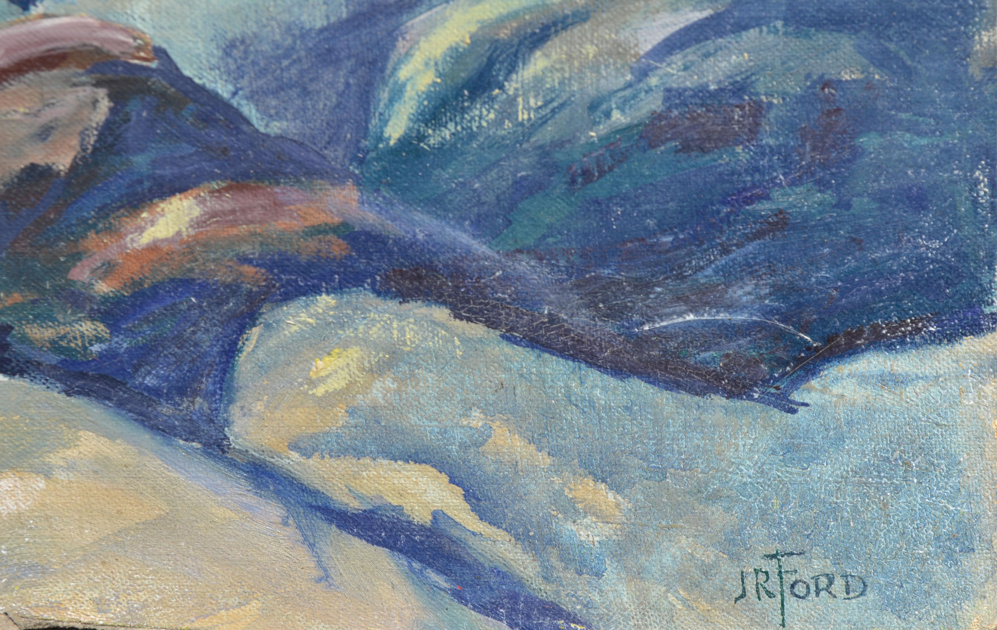 Mid Century Rocky Stream Impressionistische Landschaft (Amerikanischer Impressionismus), Painting, von James Russell Ford