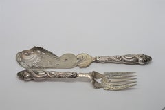 Couteau et fourchette à poisson en argent gravé James S. Vancourt & Co