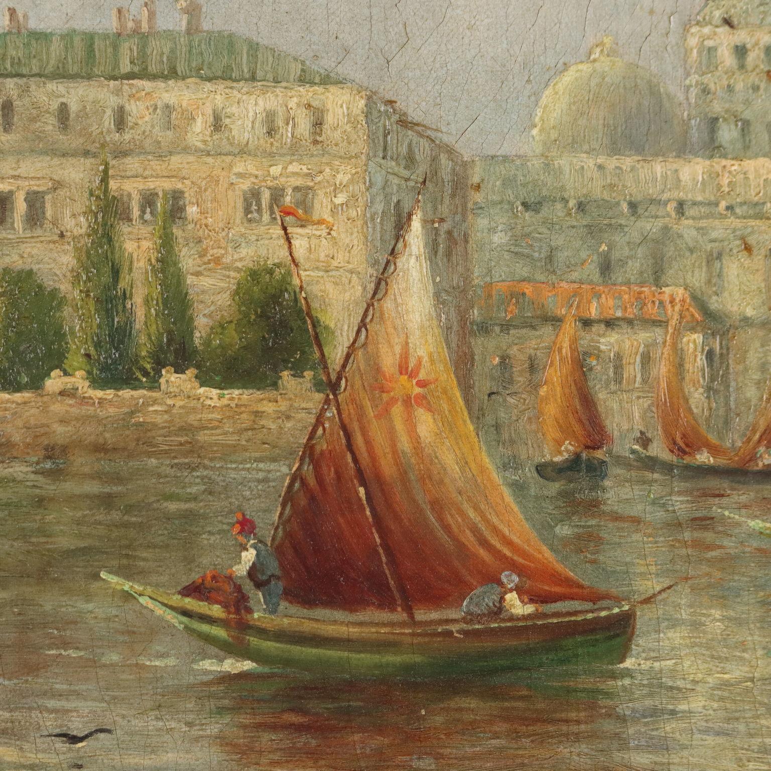View Of Venice, 19th century - Brown Landscape Painting by James Salt