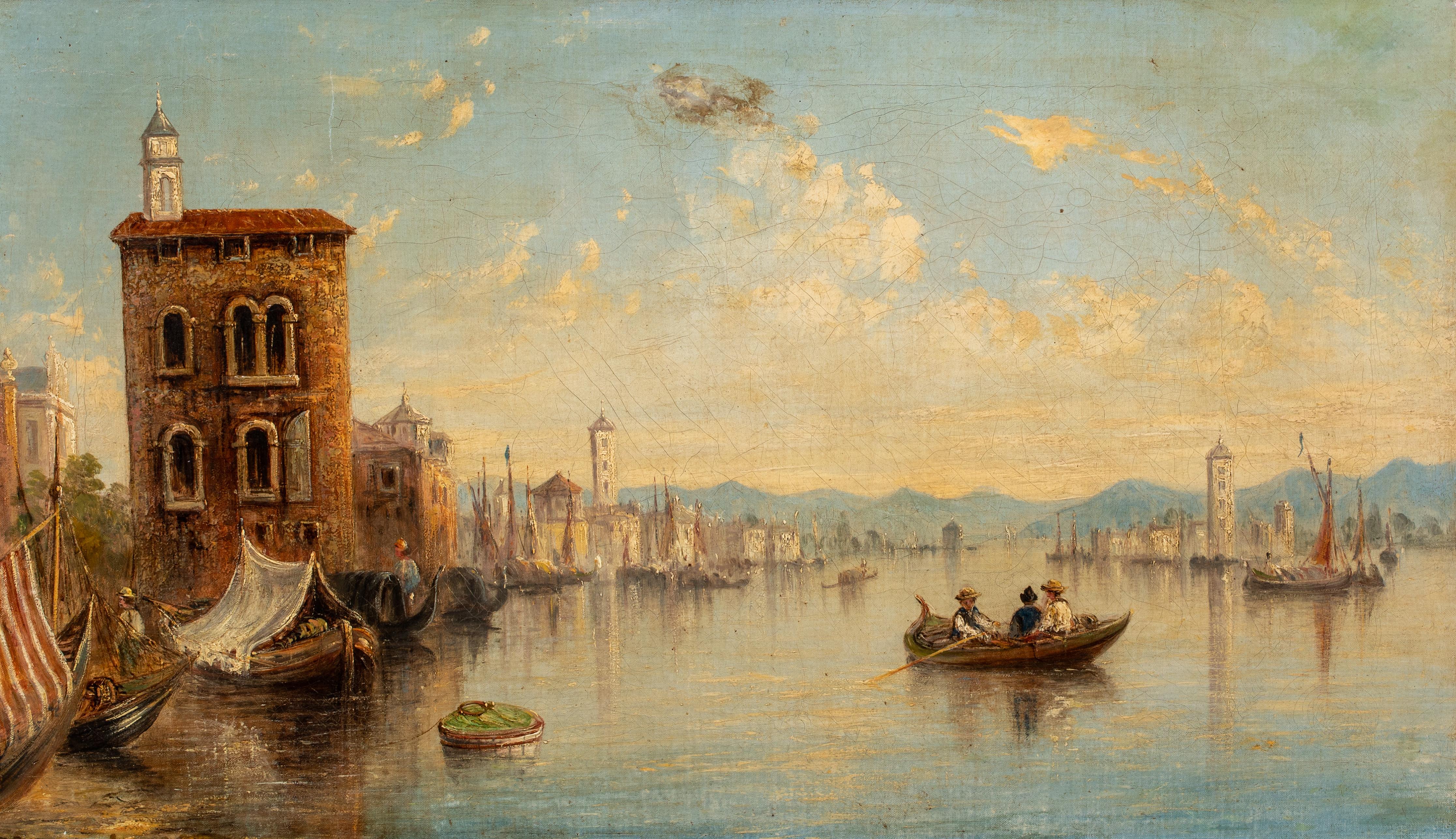 View Of Venice, 19th century - Brown Landscape Painting by James Salt