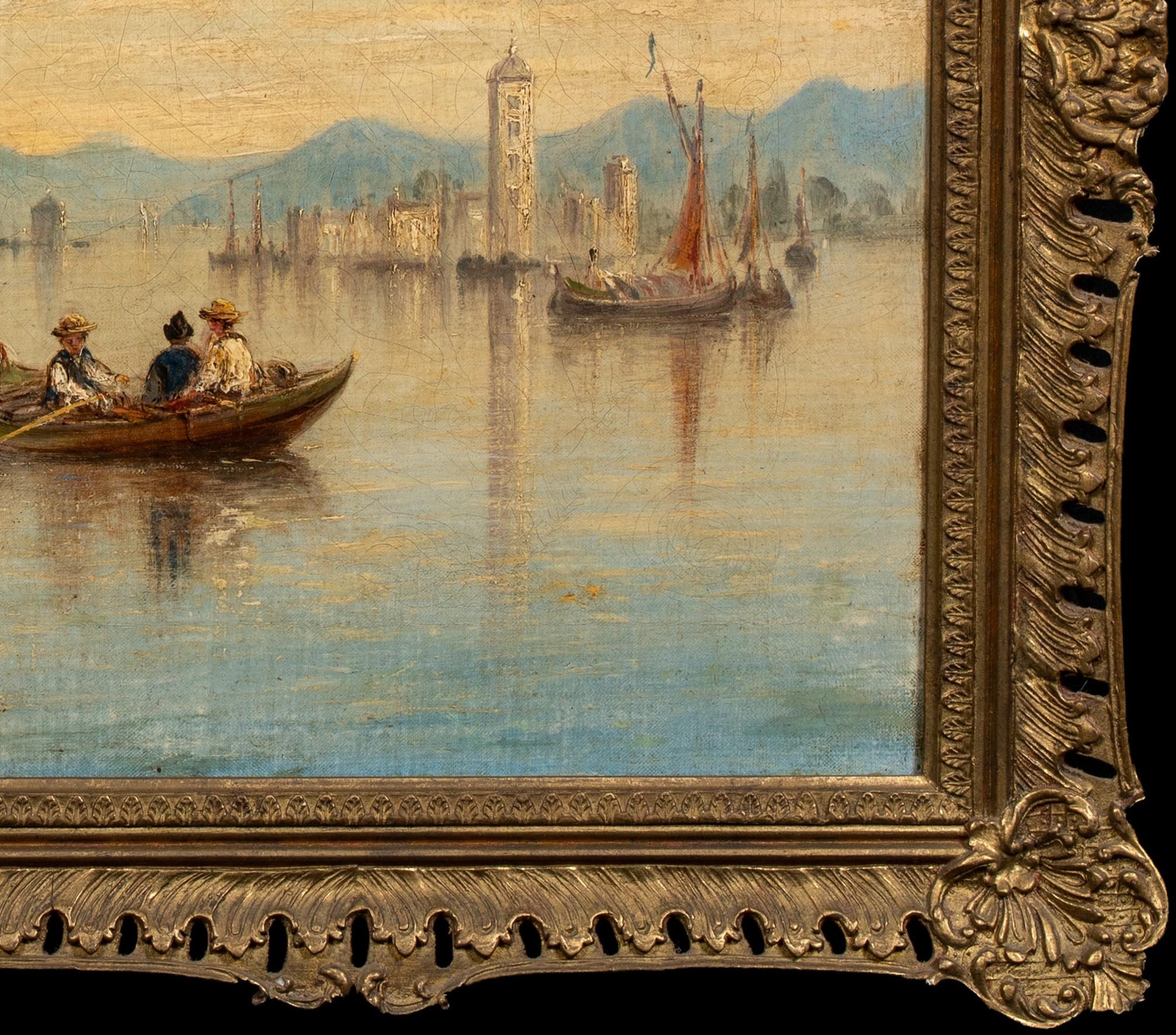 View Of Venice, 19th century

by JAMES SALT (1850-1906)

Large 19th century view of Venice, oil on canvas by James Salt. Excellent large scale panoramic view of gondolas off the waters of venice. Superb detail and condition. Presented in a gilt