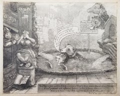 The Manager and his Dog /// Caricature Cartoonist British Humor Satire Etching