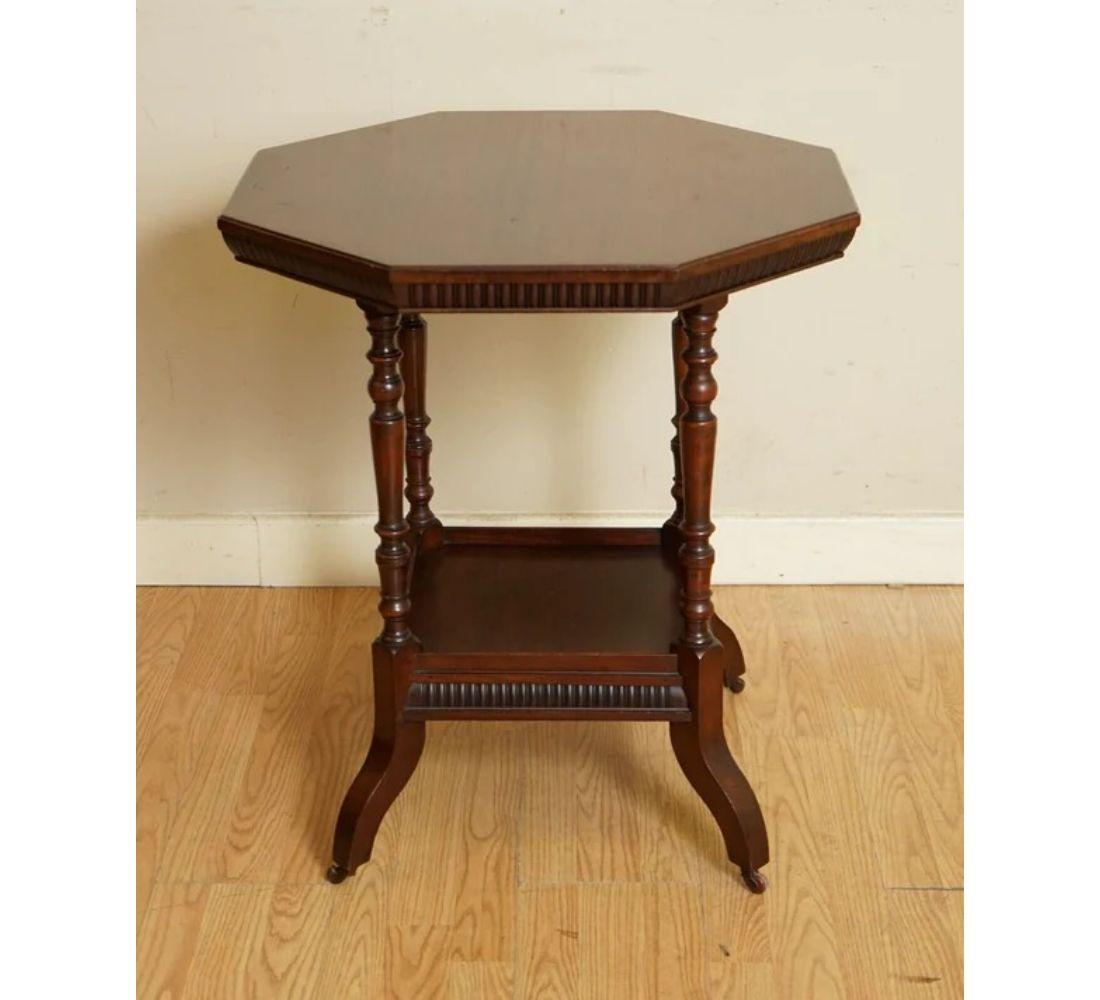 Arts and Crafts James Schoolbred Antique Arts & Crafts Octagonal Occasional Side End Table For Sale
