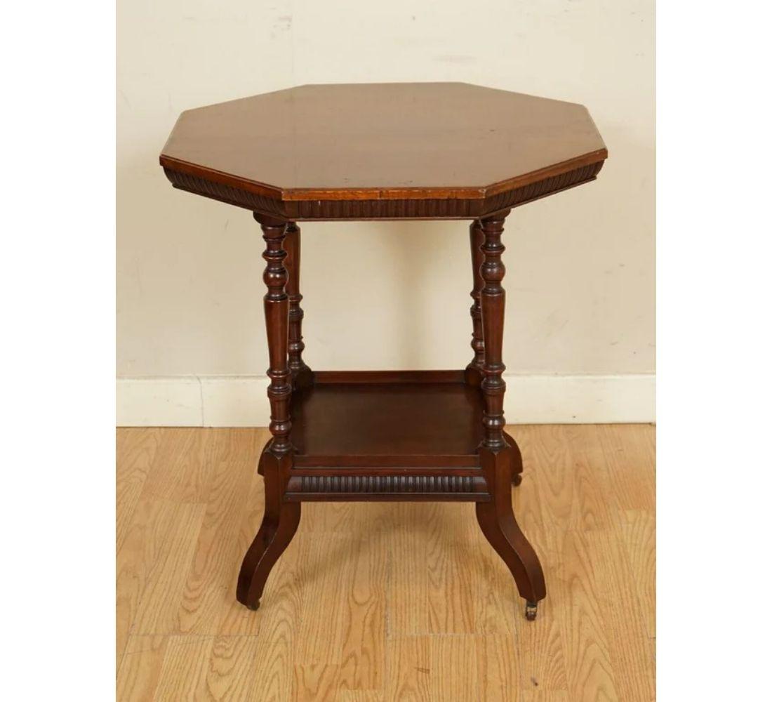 Hand-Crafted James Schoolbred Antique Arts & Crafts Octagonal Occasional Side End Table For Sale
