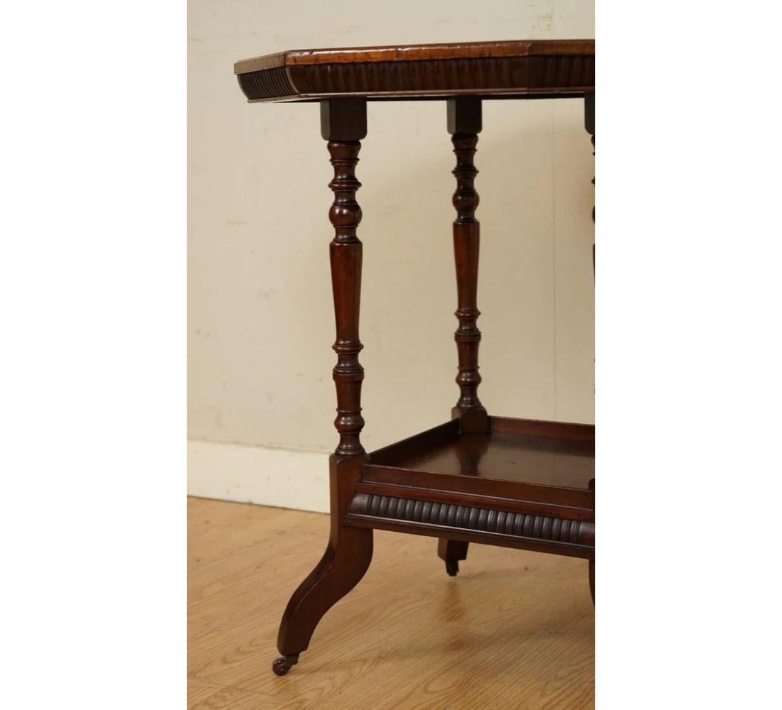 19th Century James Schoolbred Antique Arts & Crafts Octagonal Occasional Side End Table For Sale