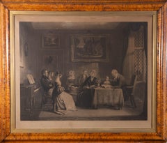 Antique James Scott after E. Prentis - 19th Century Engraving, Family Devotion, Evening