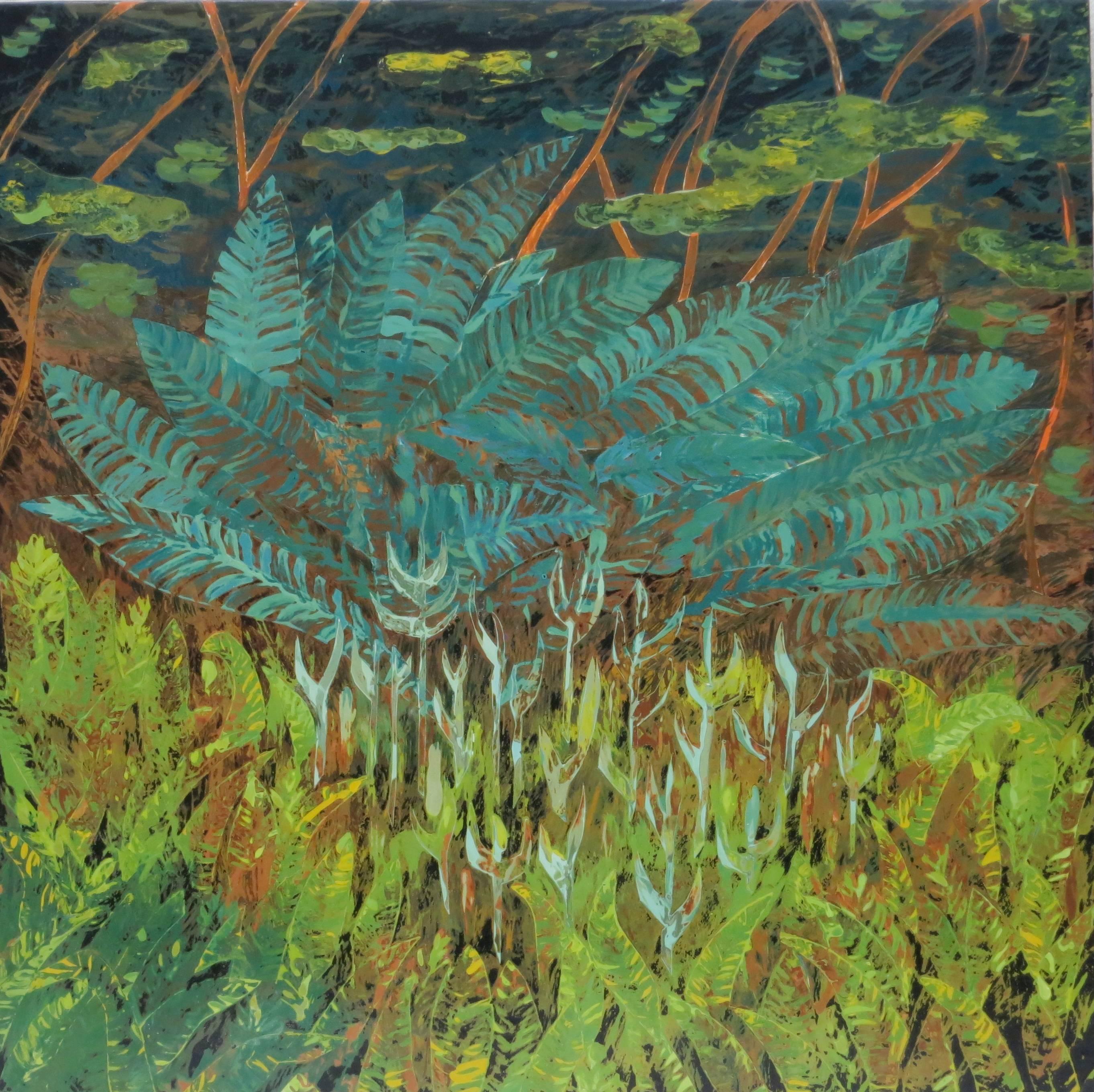 Roadside Ferns - Painting by James Seffens