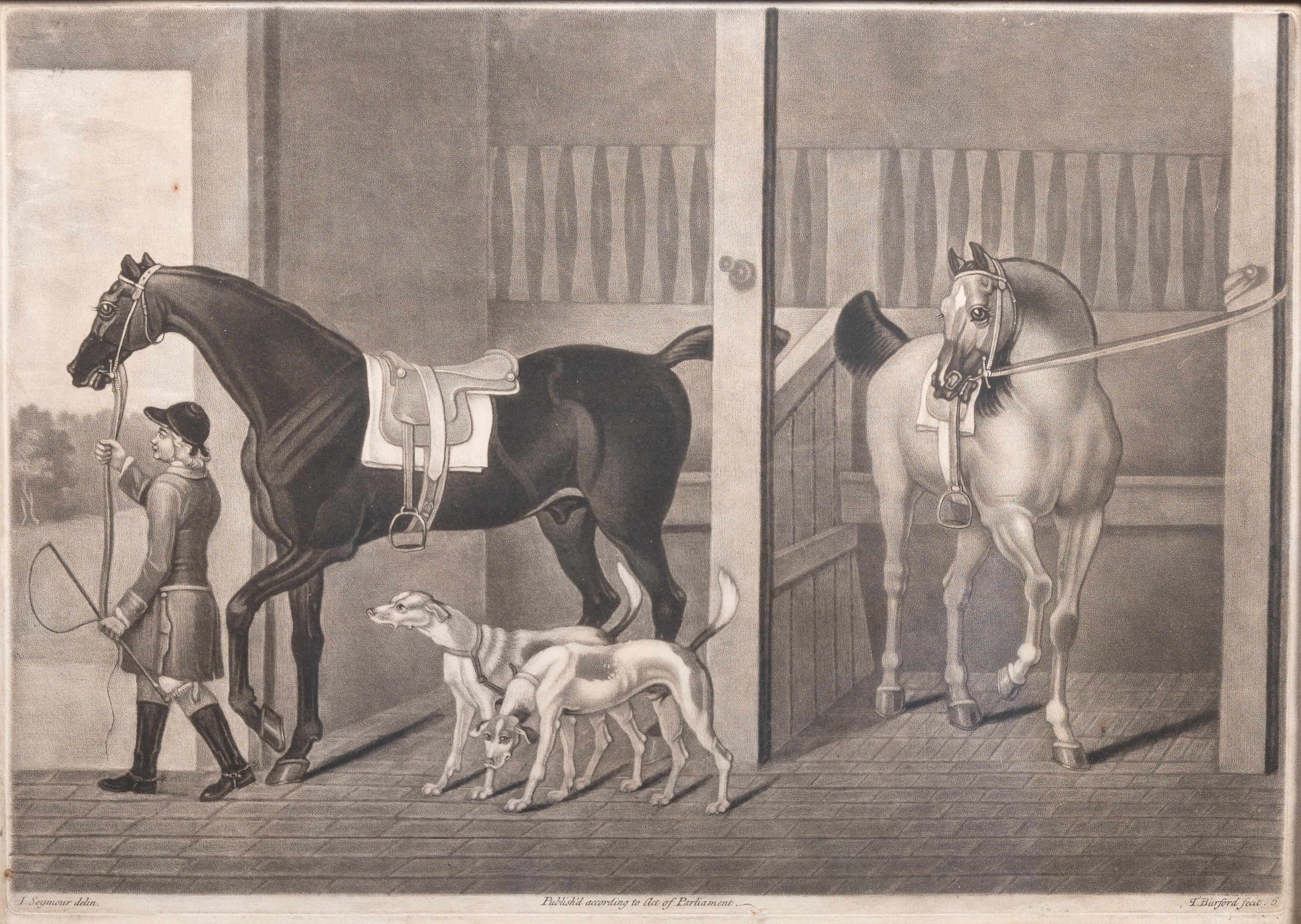 Un caballo conducido desde un establo - Print de James Seymour