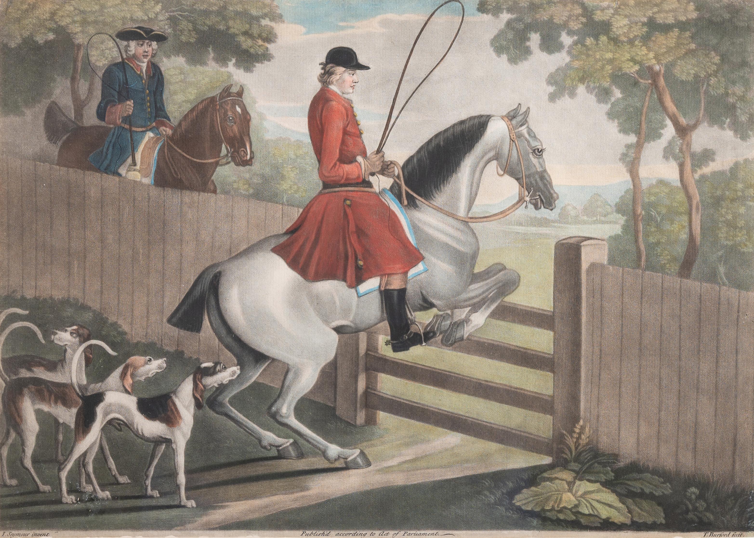 Ein Sprung aus dem Stand vor einem Tor – Painting von James Seymour