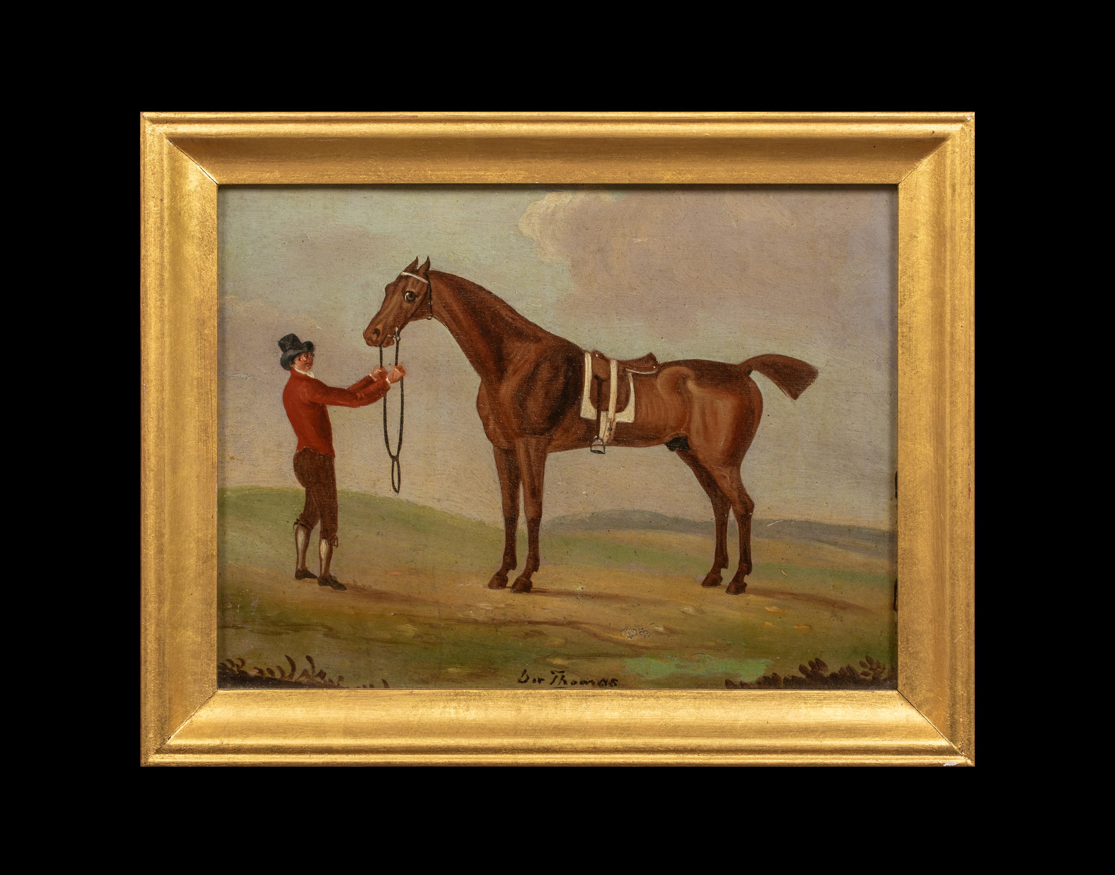 Portrait de Sir Thomas & Groom, 18e siècle - Painting de James Seymour