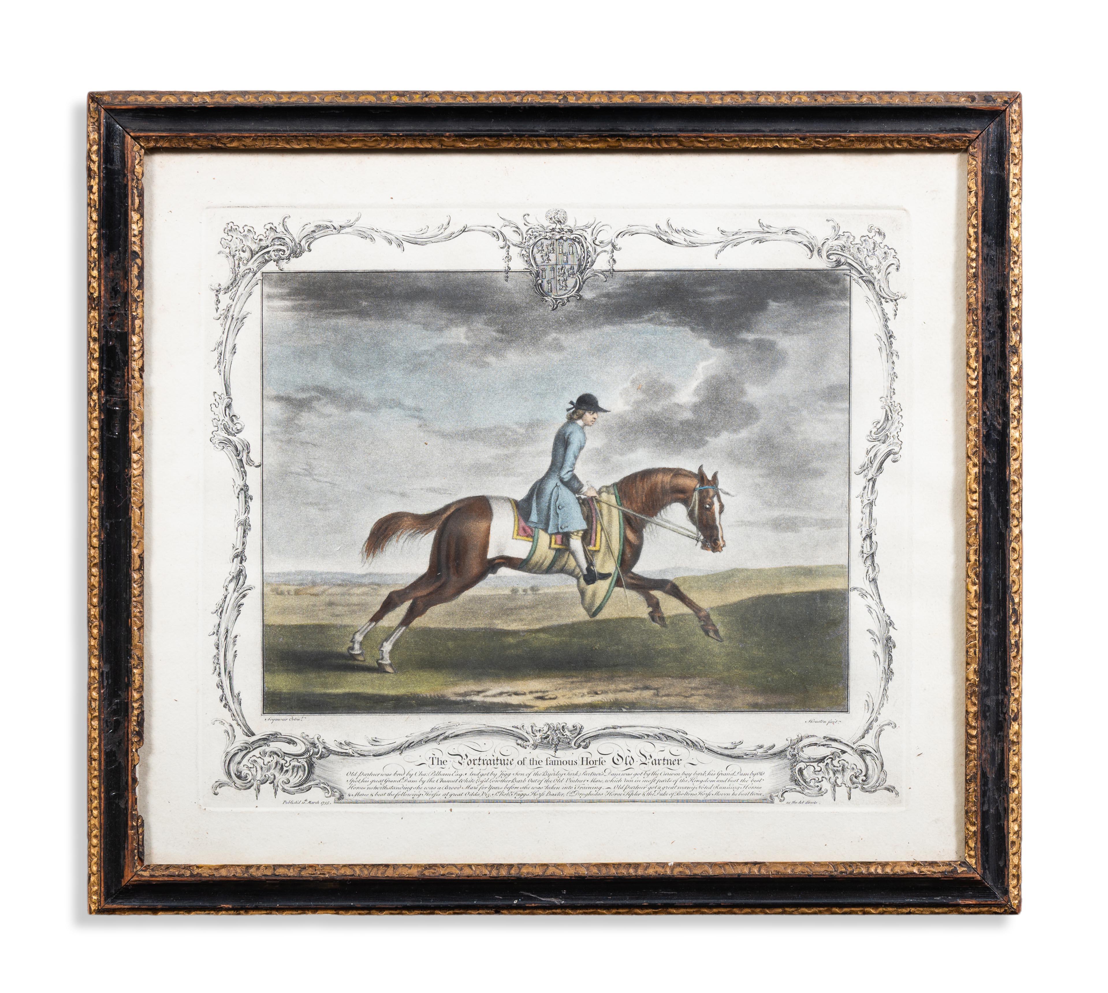 Porträts der berühmten Pferde 'Old Partner' und 'White Nose' – Print von James Seymour