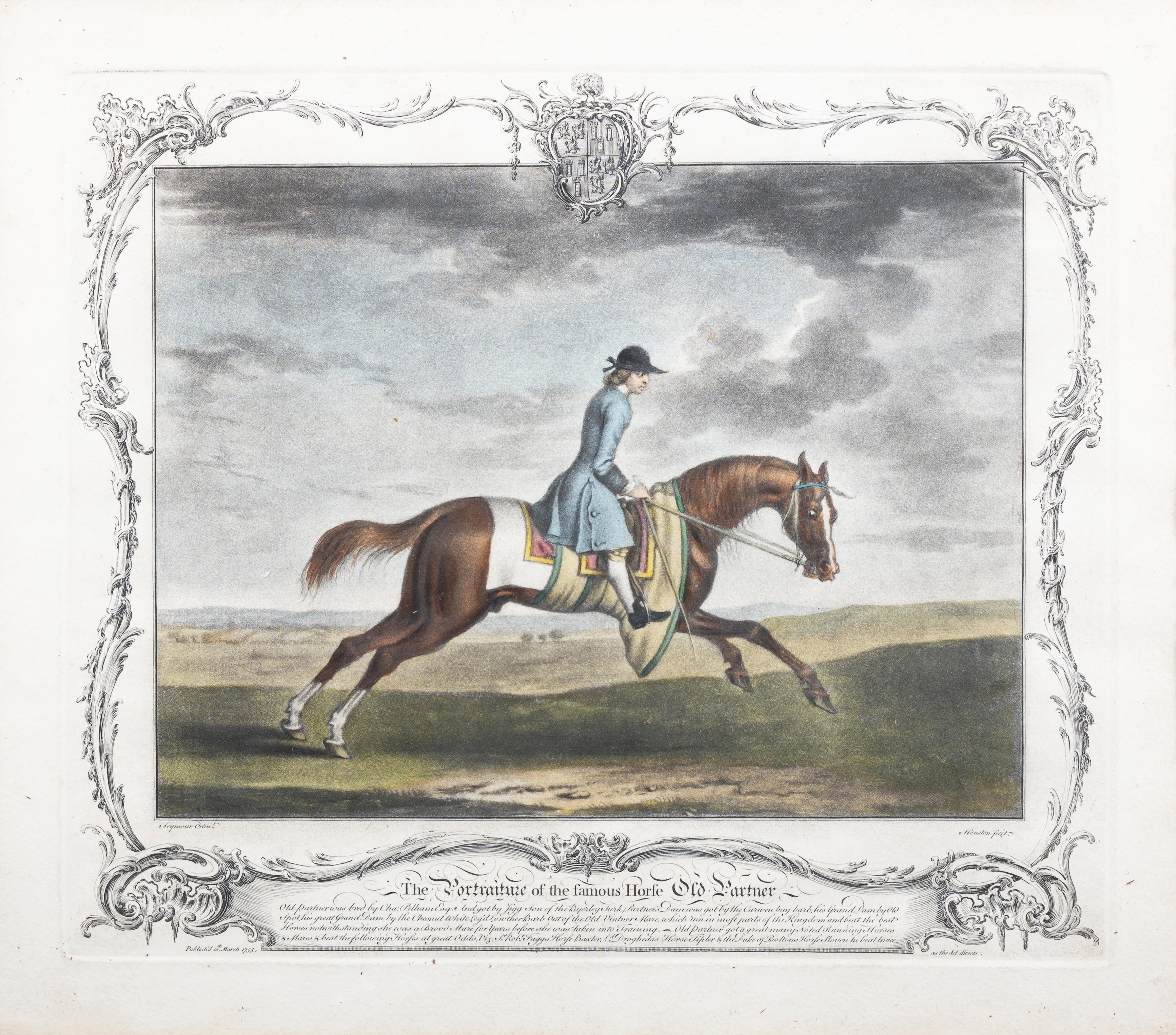Porträts der berühmten Pferde 'Old Partner' und 'White Nose' (Alte Meister), Print, von James Seymour