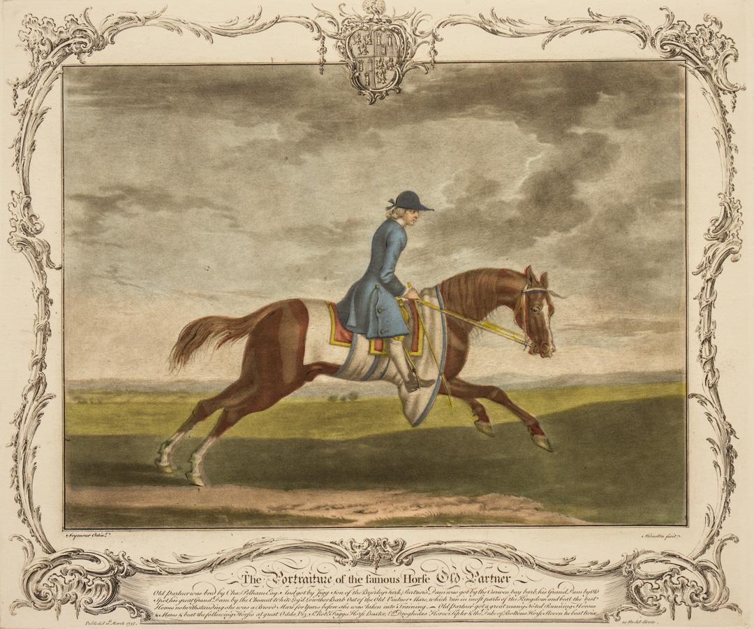 The Portraiture of the Famous Horse Old Partner - Print by James Seymour