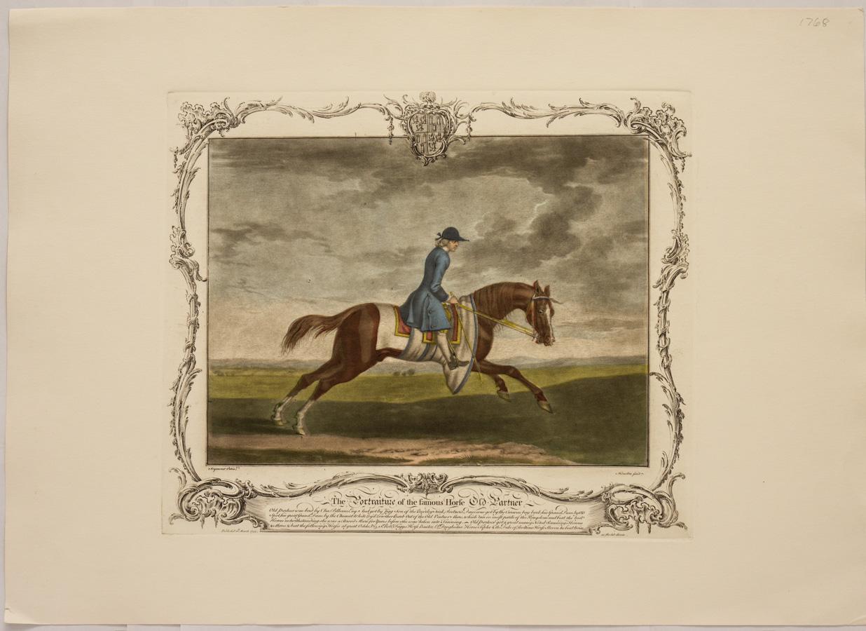 Porträt des berühmten alten Partners mit altem Pferd