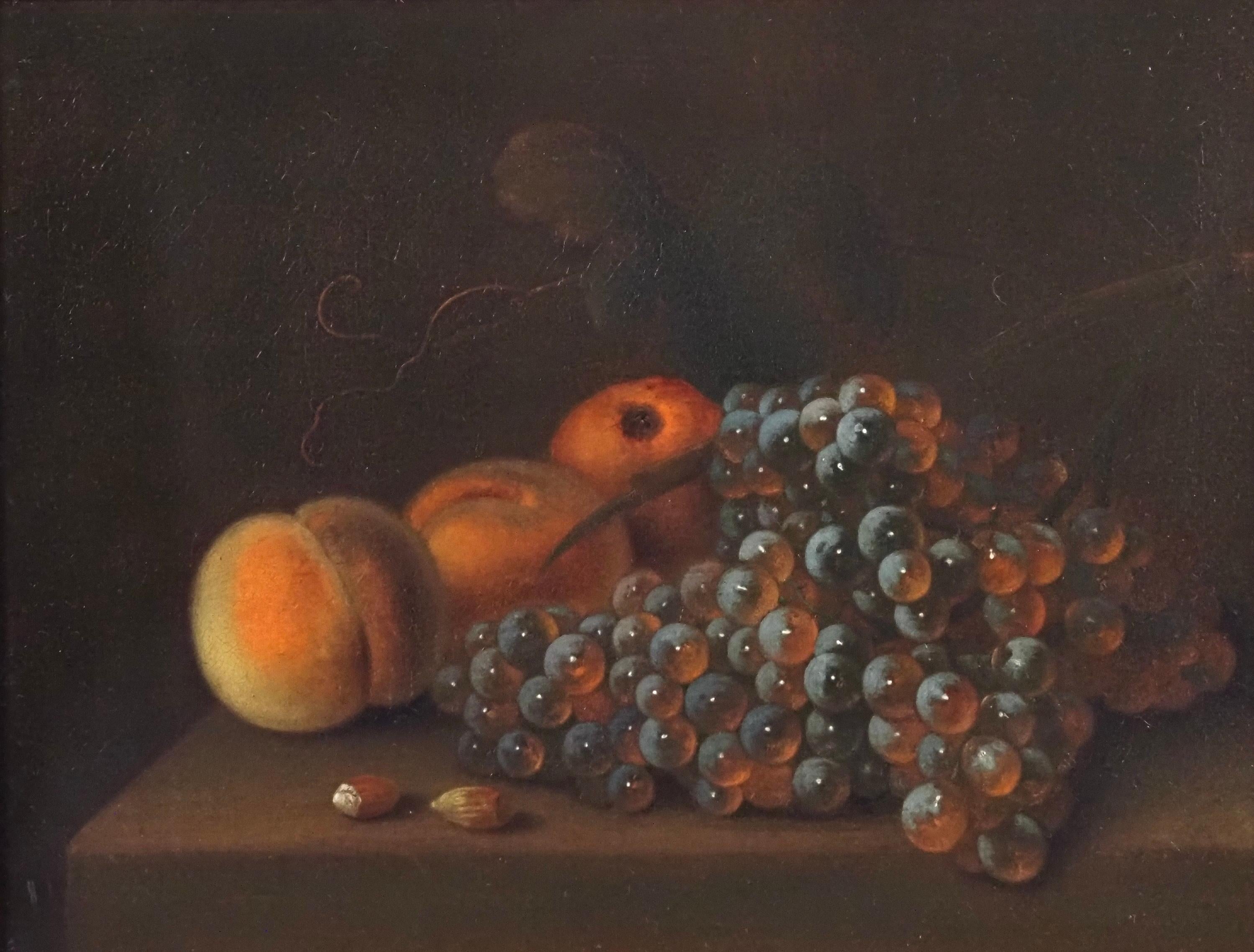 Still life of fruit and nuts - Painting by James Shaw