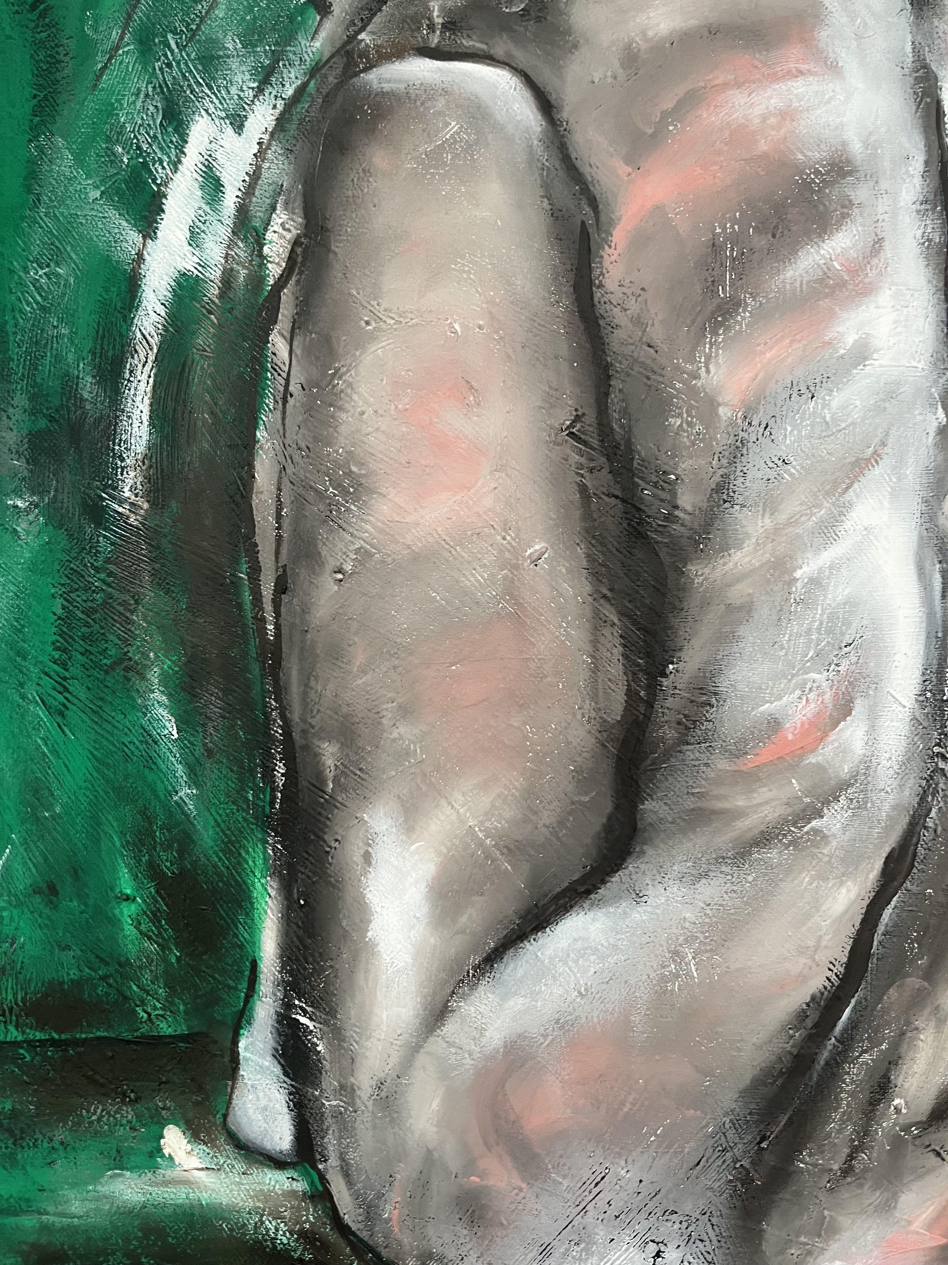 Pintura original en acrílico y óleo sobre lienzo en bloque. No se necesita marco.    Una pintura original al óleo y acrílico que capta el movimiento y la emoción utilizando la forma humana :: Pintura :: Impresionista :: Esta obra viene con un