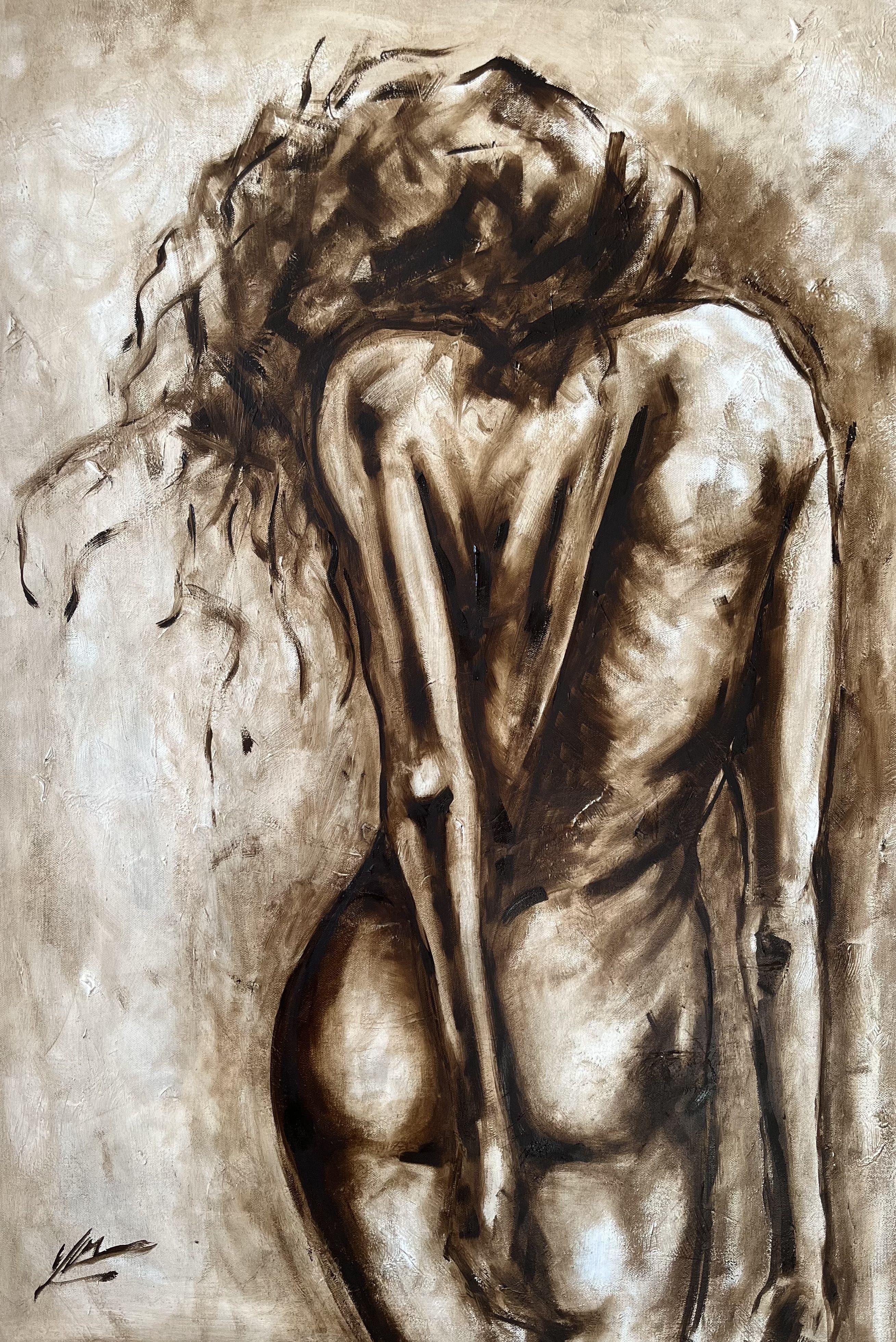 An original oil painting on canvas by the Artist James Shipton.    Here James aims to capture the beauty and elegance of the female whilst capturing the human emotions.    The painting comes with a certificate of authenticity.    Block canvas. Frame