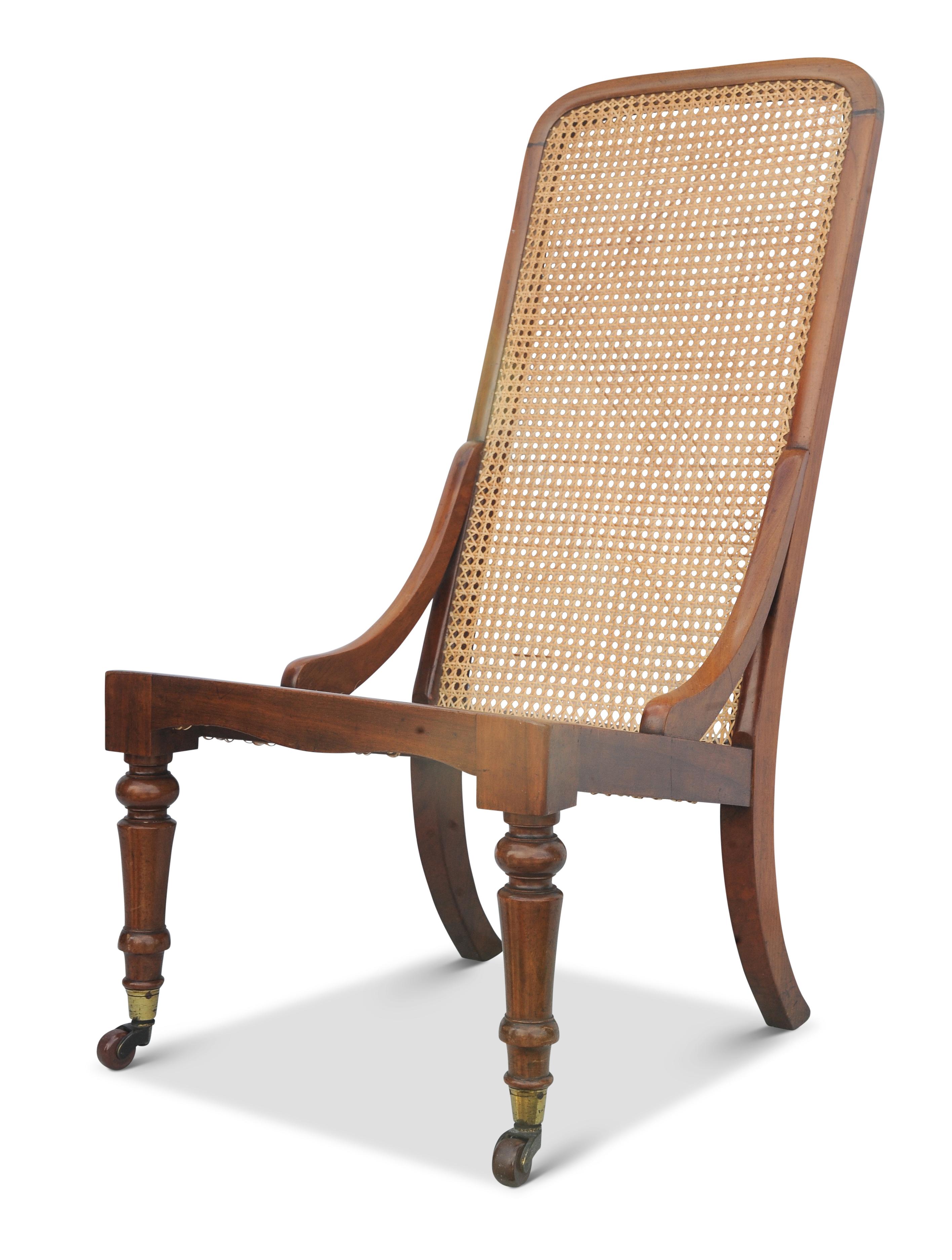 Victorien Chaise de bibliothèque basse victorienne en rotin et bouleau de James Shoolbred en vente