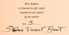 James Shore's Daughter by Stephen Vincent Benét, Signed & Numbered #3/307 1st Ed