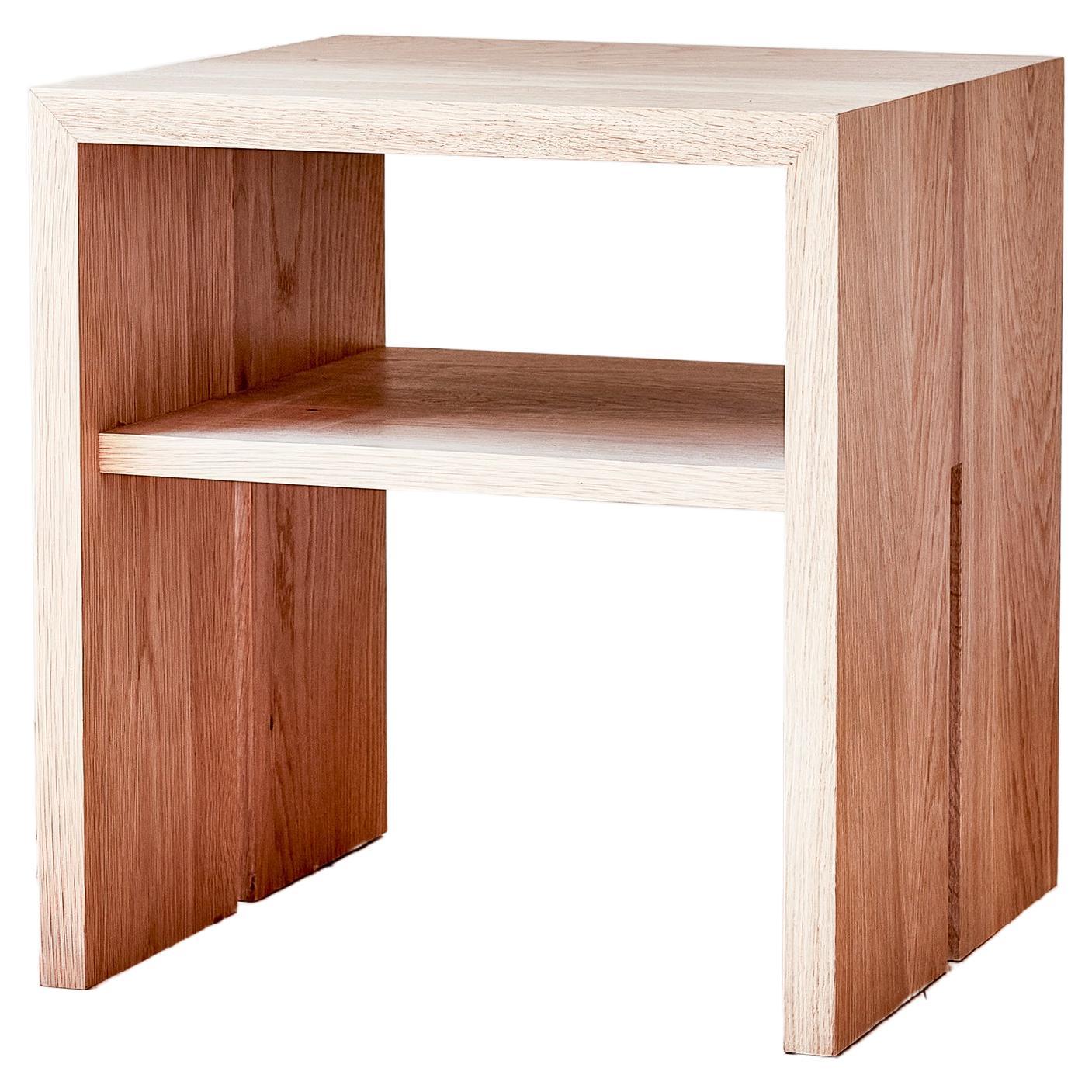 James Side Table, Solid Oak and Walnut by Lynnea Jean